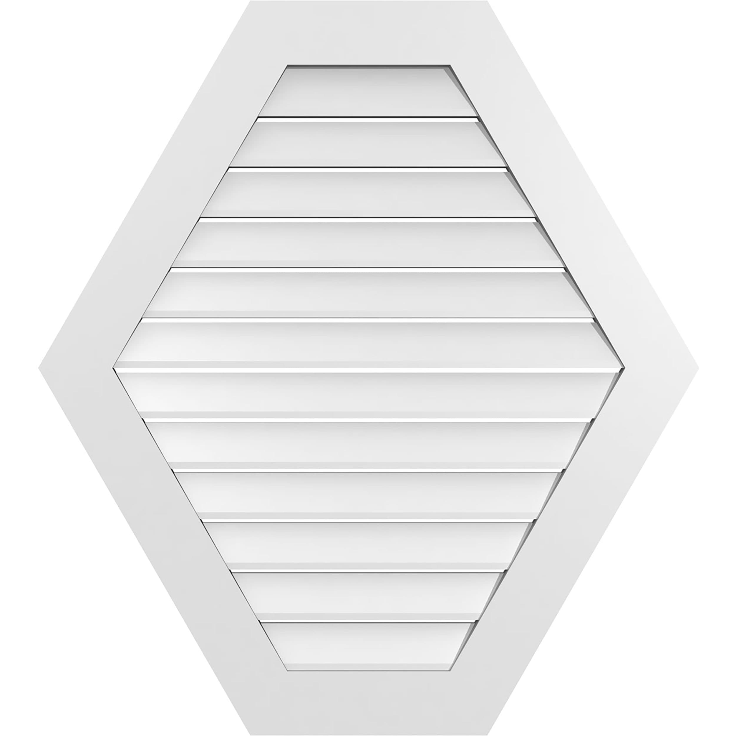 Ekena Millwork GVPHP36X4001SF 36-Inches x 40-Inches Off-white Peaked PVC Gable Louver Vent
