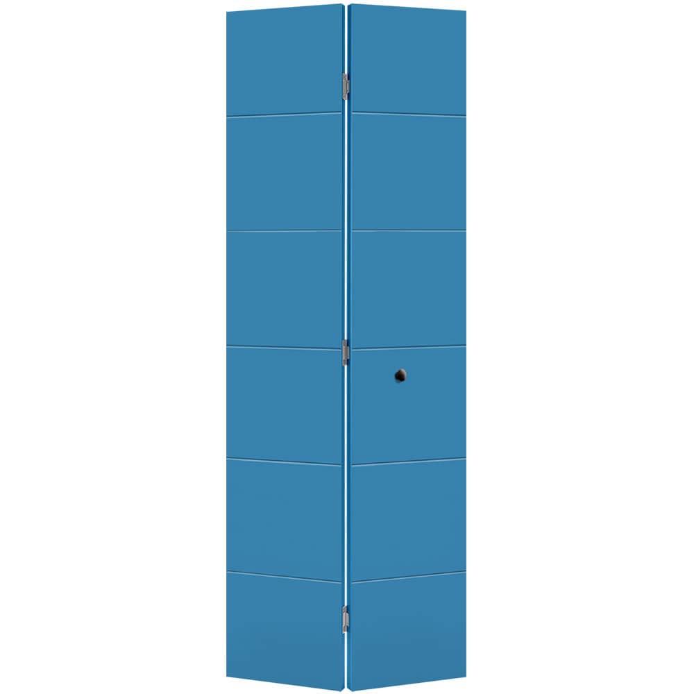 Masonite - 30-in x 80-in Blue Heron Flush Smooth Hollow core Prefinished Molded composite Melrose...