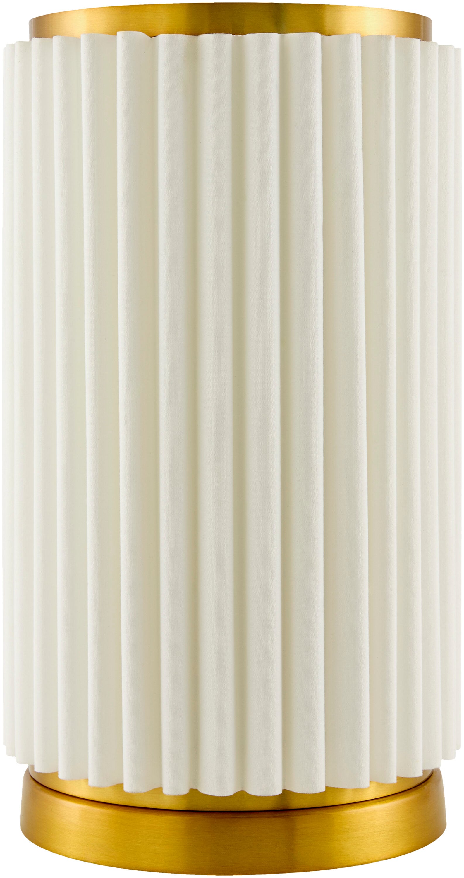 Livabliss - Palato 15-in White/Metallic - Gold On/Off switch Table Lamp with Linen Shade