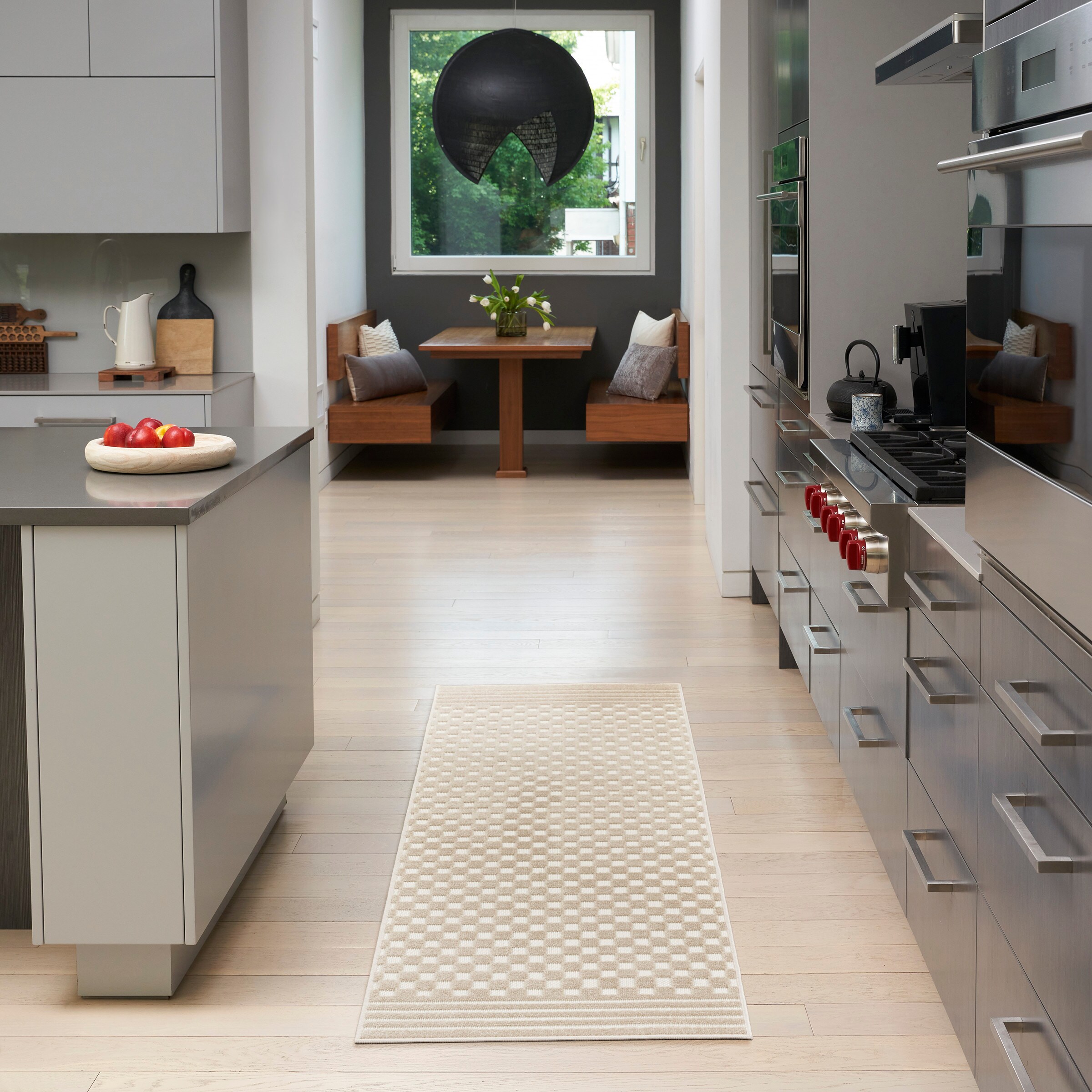 Nourison Home 099446983084 Casual 2 x 6 (ft) Polypropylene Beige Rectangular Indoor Geometric Runner rug