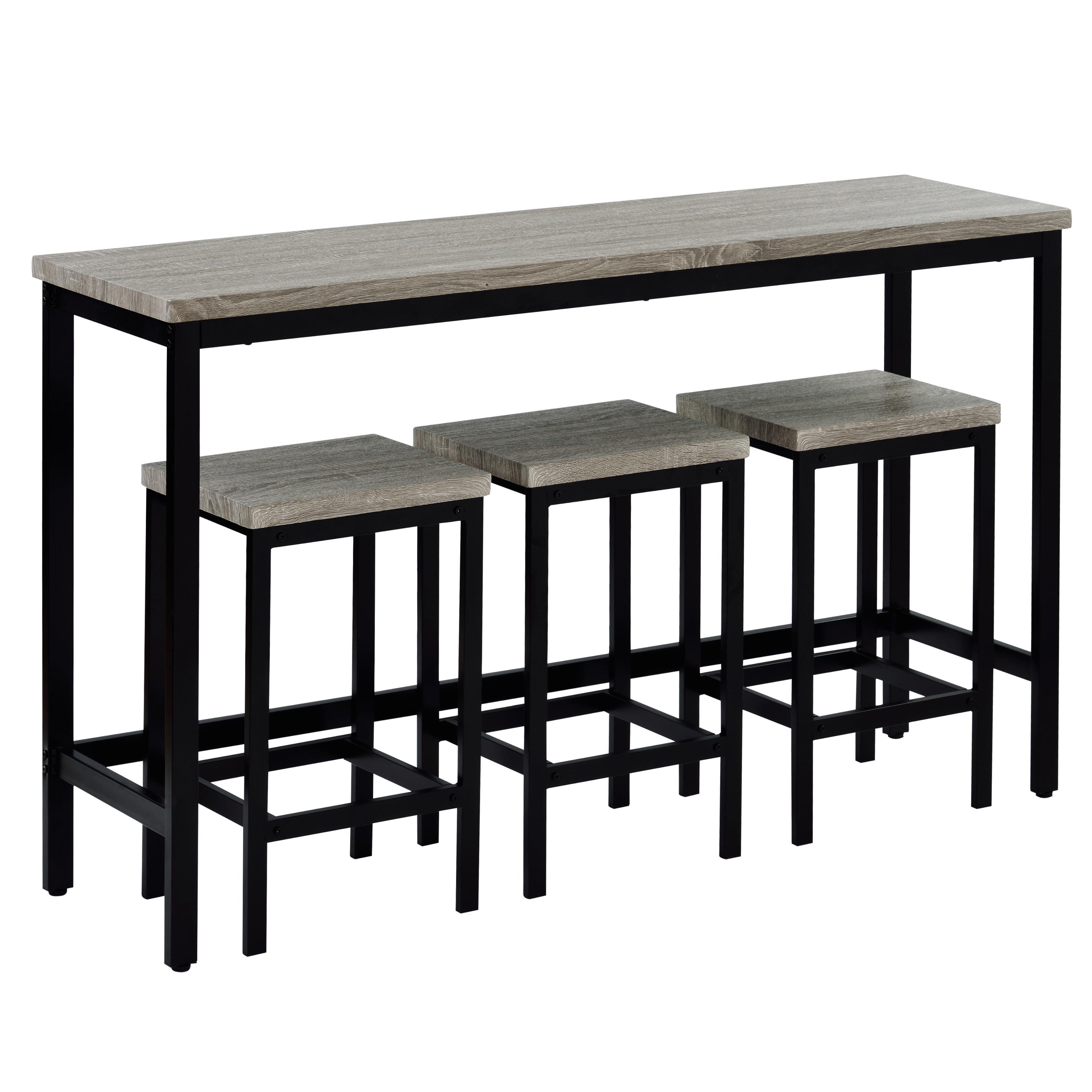 Qualler TRAPR0115A Gray Contemporary/Modern Dining Room Set with Rectangular Table ( Seats 3 )