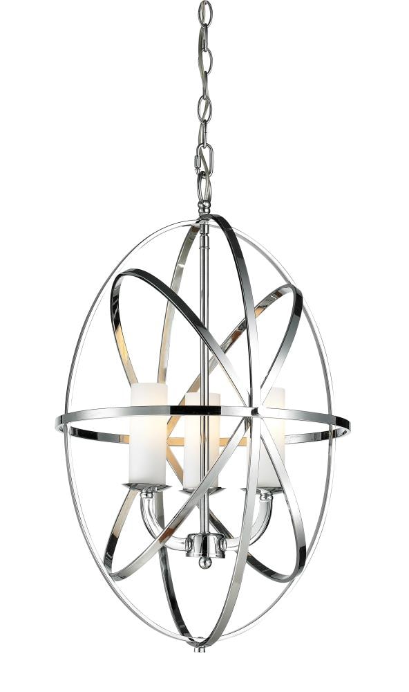 Z-Lite 6027-3S-CH Aranya 3 -Light Chrome Modern/contemporary White glass Globe Medium Hanging Pendant light