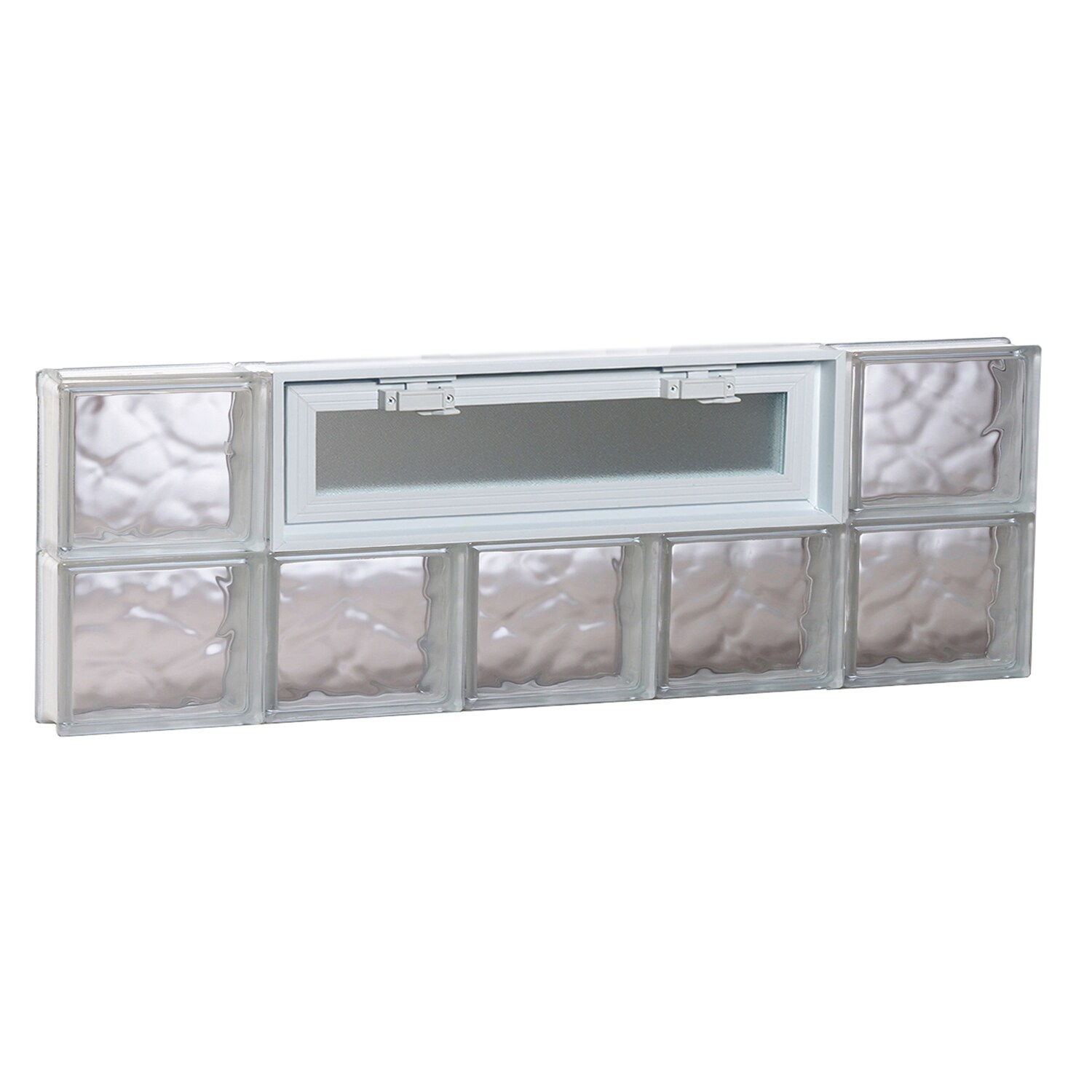 REDI2SET V4012DC Wavy Glass 38-3/4-in x 11-1/2-in Frameless Replacement Vented Glass Block Window