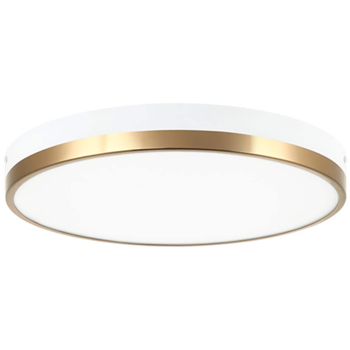 Matteo  Lighting M15302WHAG Tone LED 16 inch White and Aged Gold Brass Flush Mount Ceiling Light
