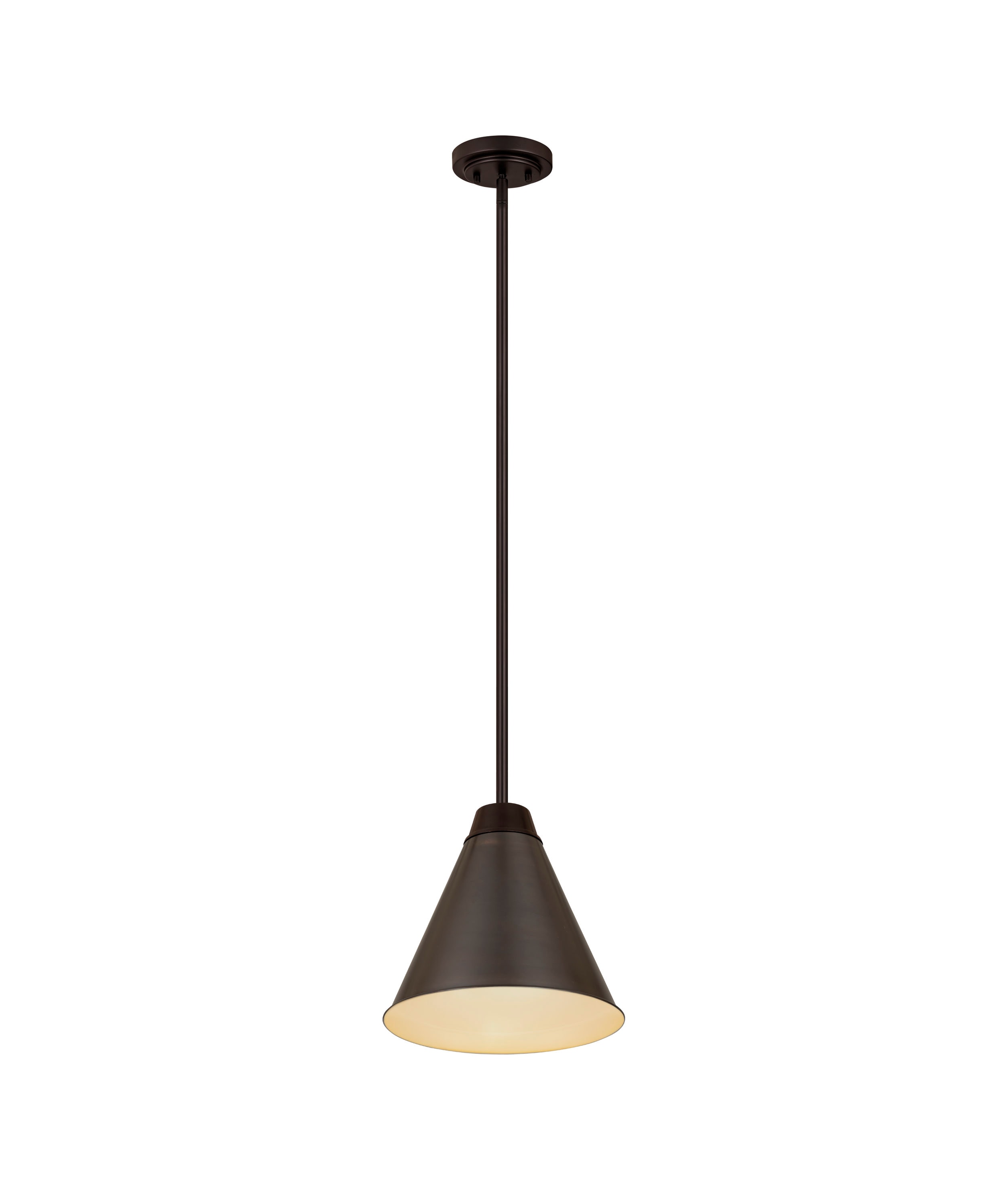 Eaton Sleek Minimalist 12" Bronze Plate & Nickel Pendant Light