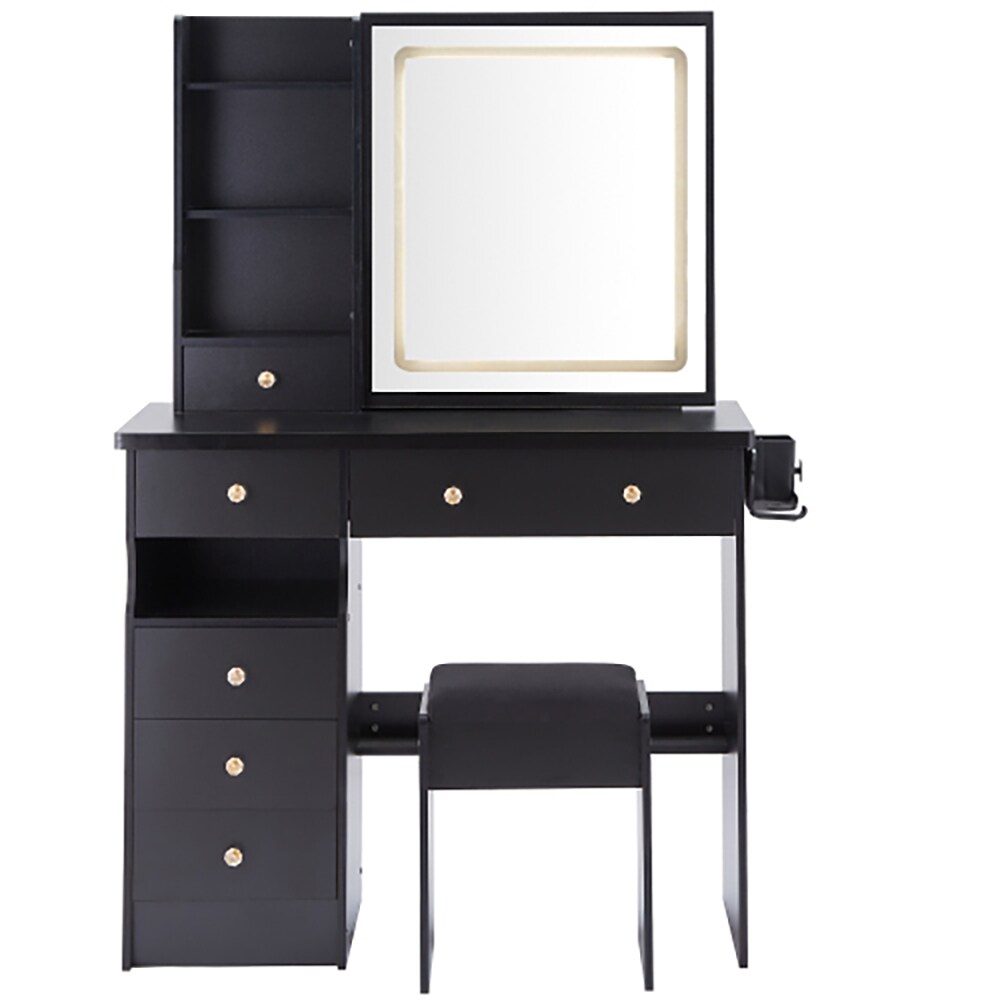 Kahomvis AC-QPCRAZY-07 37-in Black Makeup Vanity