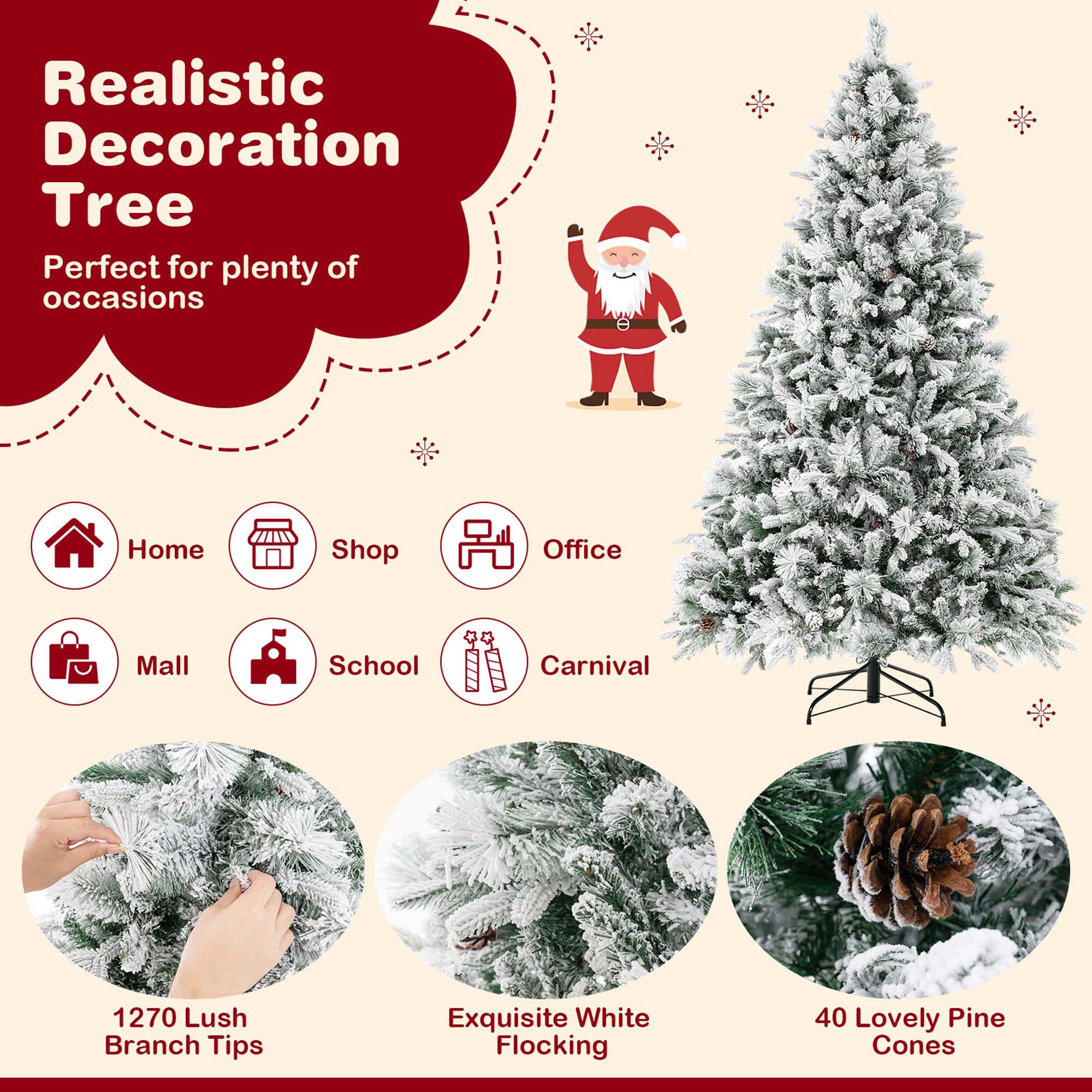 Costway LWS00748 Artificial-Christmas-Trees - View #6