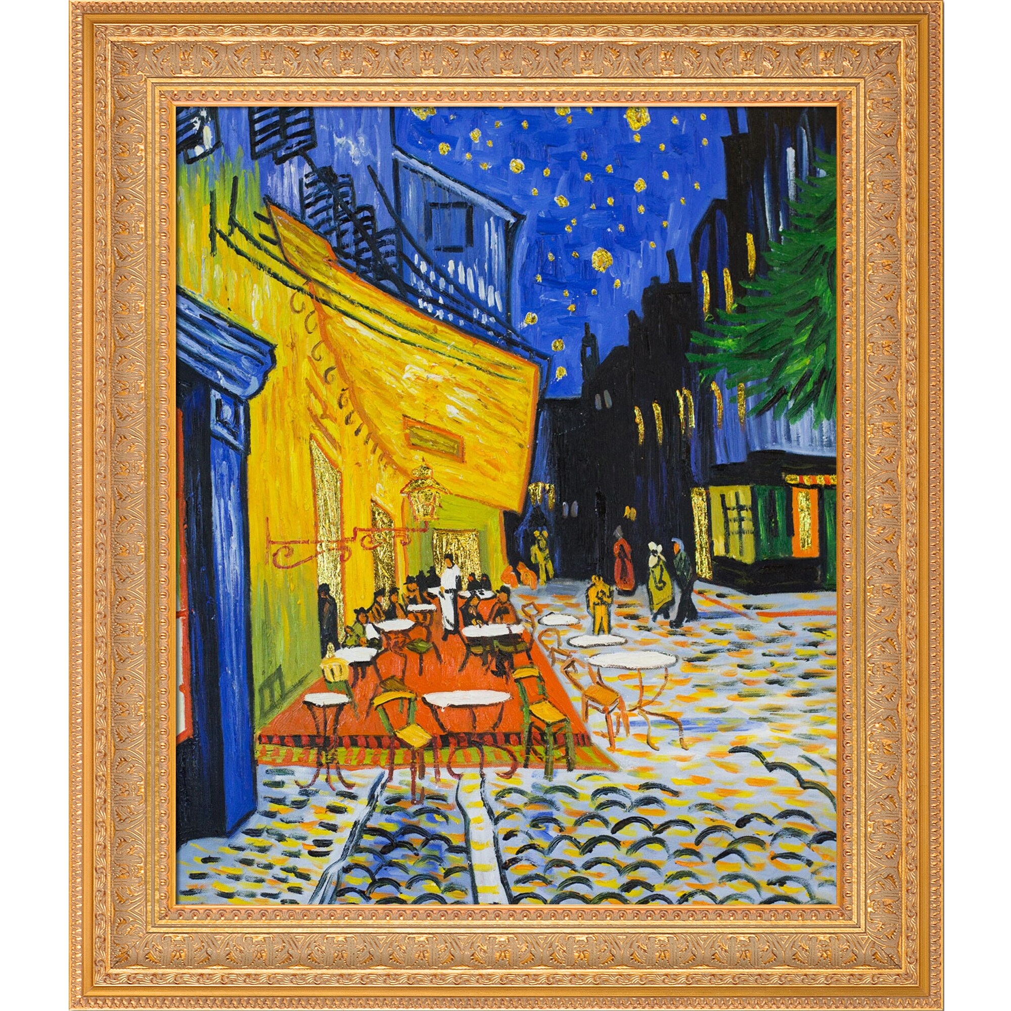 La Pastiche Cafe Terrace At Night (Luxury Line) Vincent Van Gogh Framed ...