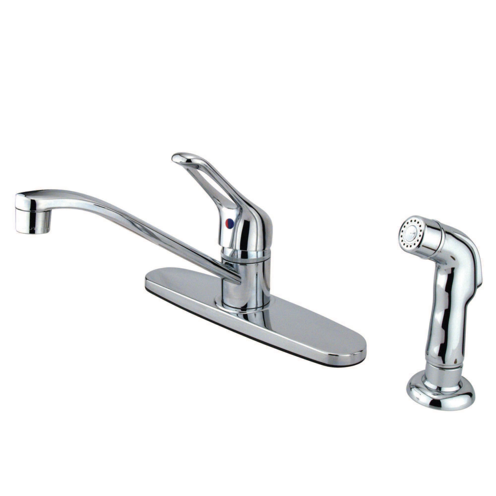 Elements of Design Wyndham Chrome Single Handle Kitchen Faucet (Deck ...