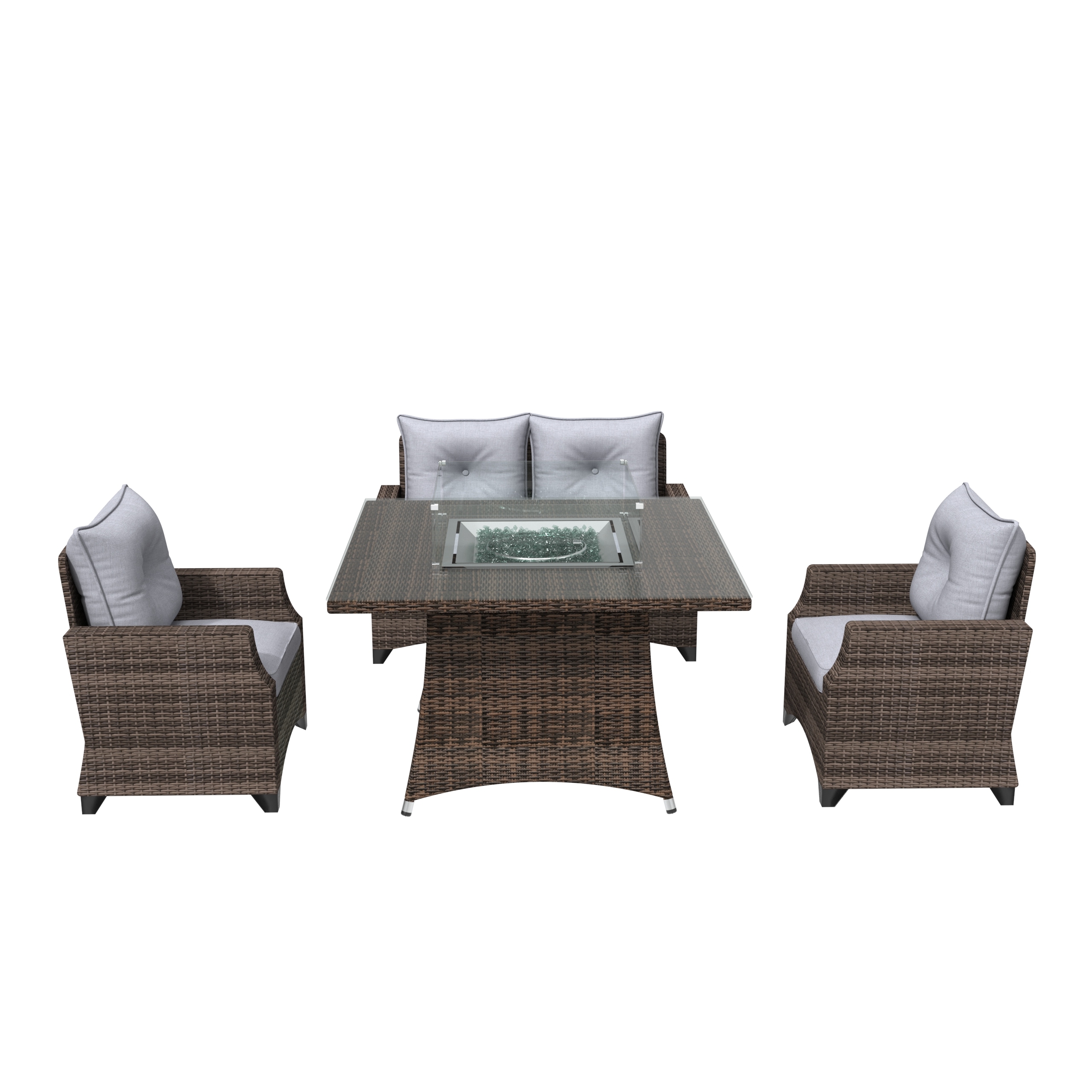 Direct Wicker DWG-1801P1104-BR Patio-Conversation-Sets - View #2