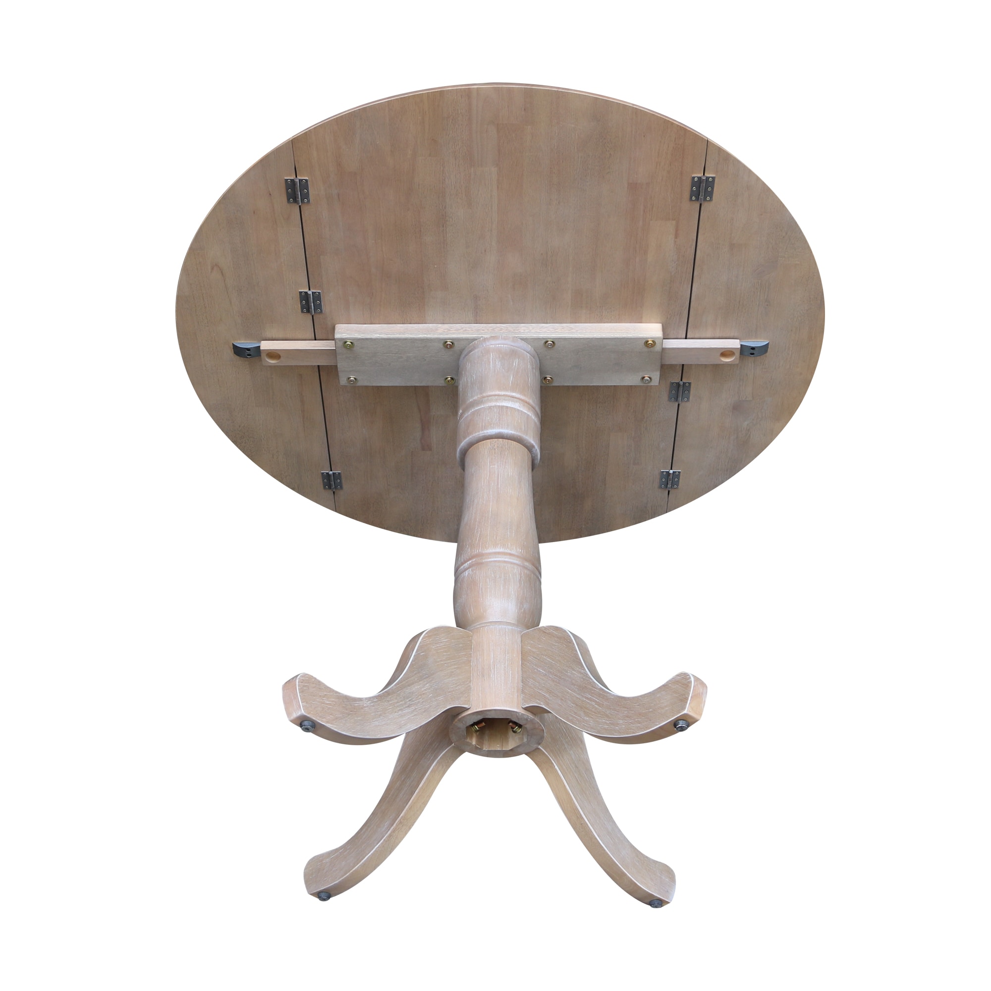 Farmhouse Round Wood Extendable Counter Height Dining Table