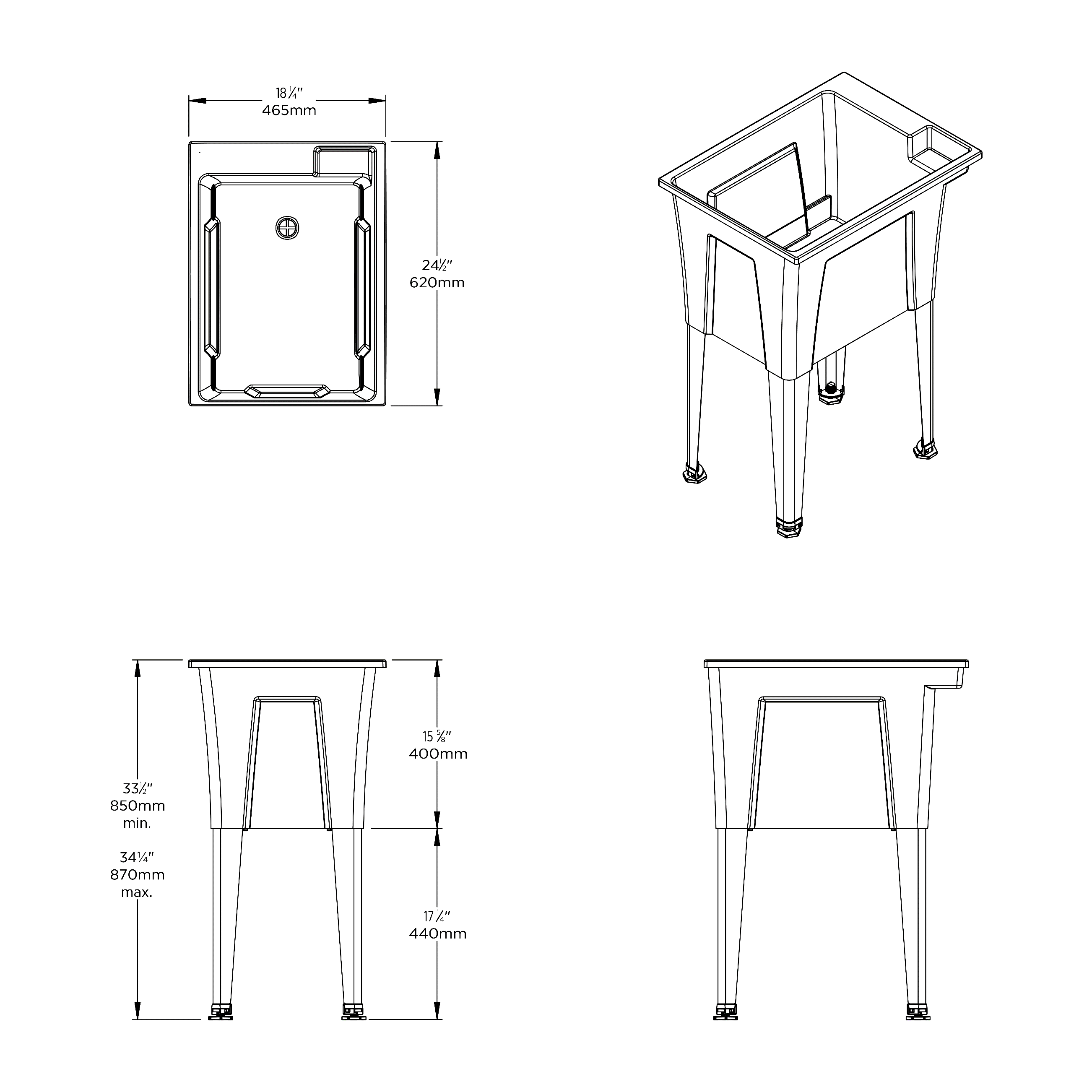RuggedTub B18BK1 Laundry-Tubs-Utility-Sinks - View #6