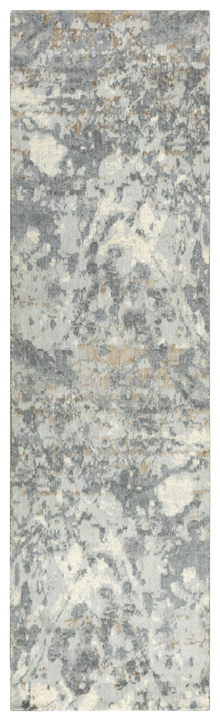 Alora Decor 00700710400332610 Essential 2 x 10 Wool Gray Irregular Indoor Abstract Mid-century Modern Runner Rug