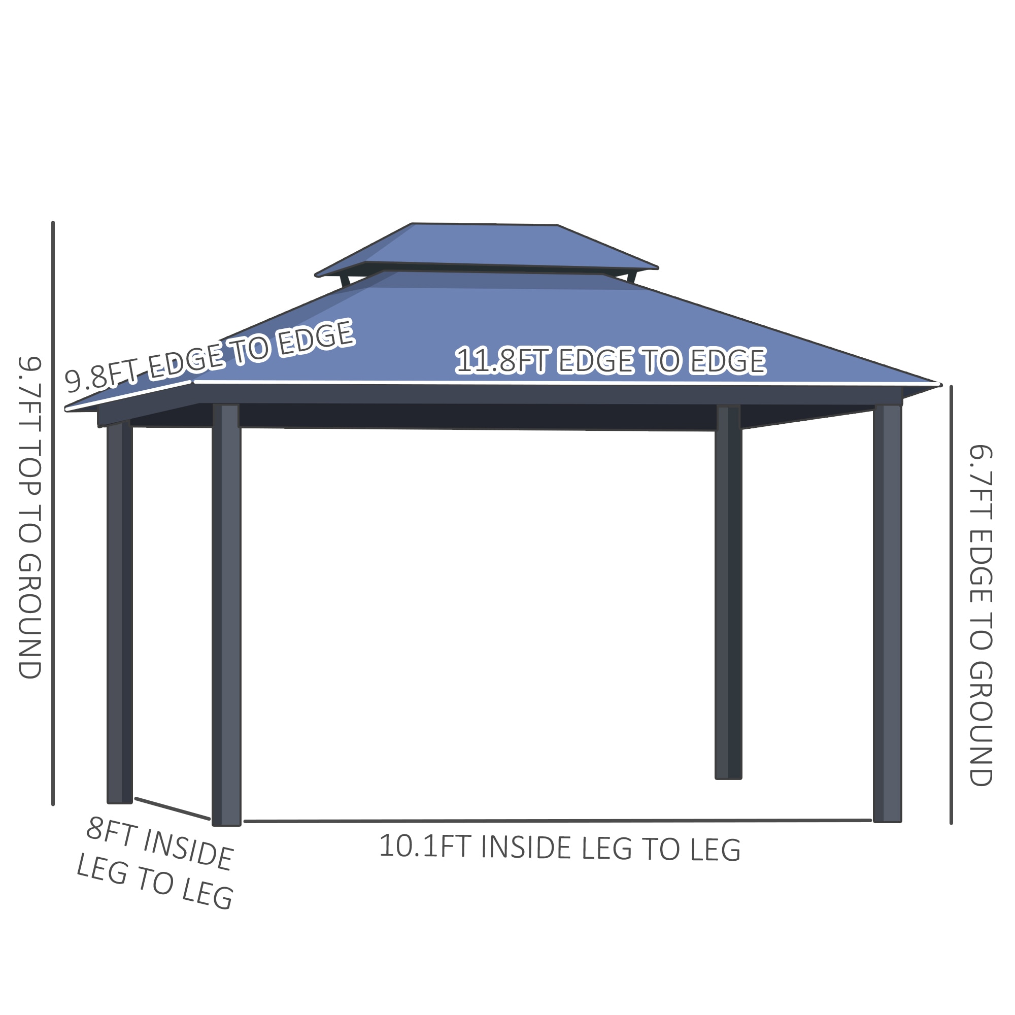 Outsunny 84C-215V01 Wood-Resin-Gazebos - View #4