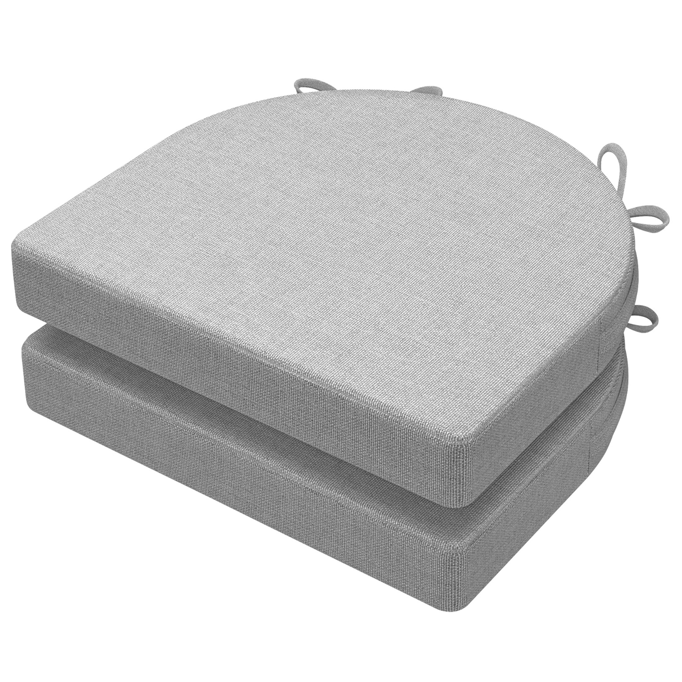 AAAAAcessories LS-DCCLU-QIANHUI-2P Light Gray Solid Chair Cushion