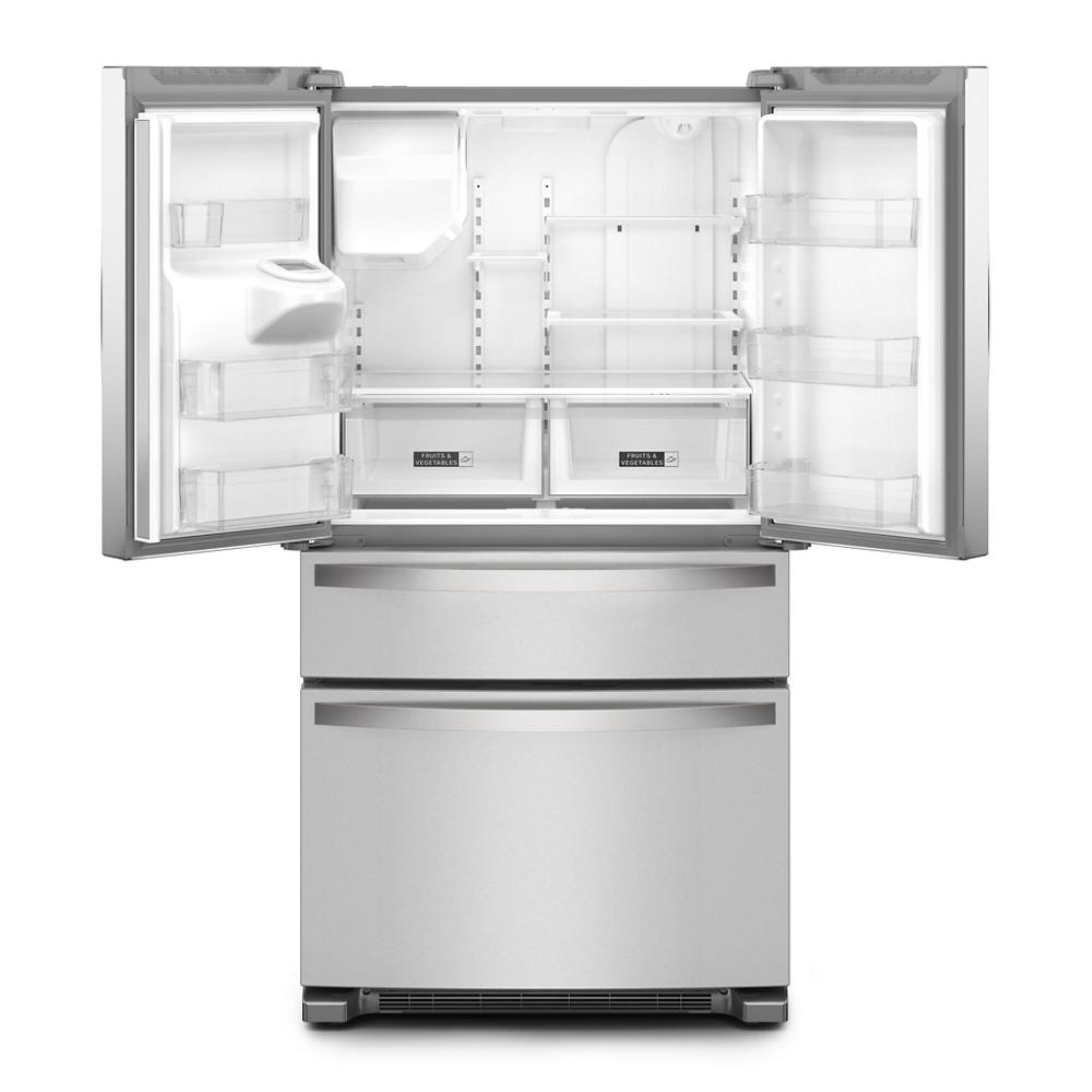 Whirlpool 24.5-cu ft 4-Door French Door Refrigerator with Ice Maker, Water and Ice Dispenser (Stainless Steel) ENERGY STAR