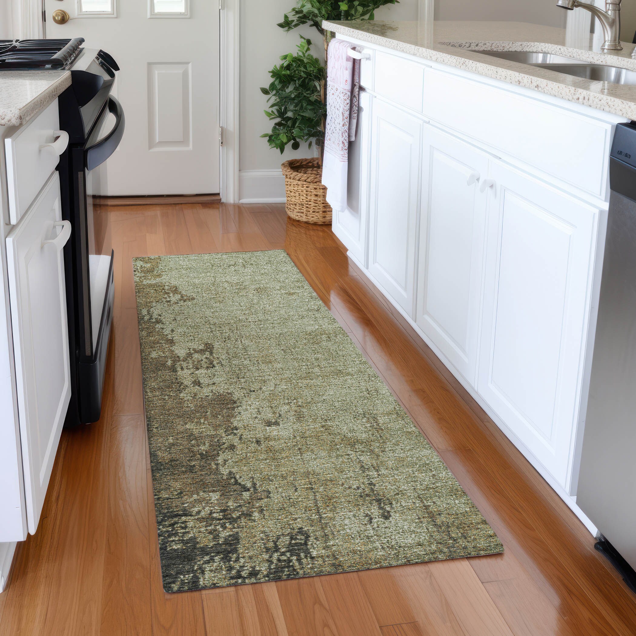 Addison Rugs ACN1904OL2X8 Chantille ACN1904OL 2 x 7 (ft) Loomed Olive Rectangular Indoor/Outdoor Machine washable Pet Friendly Area rug