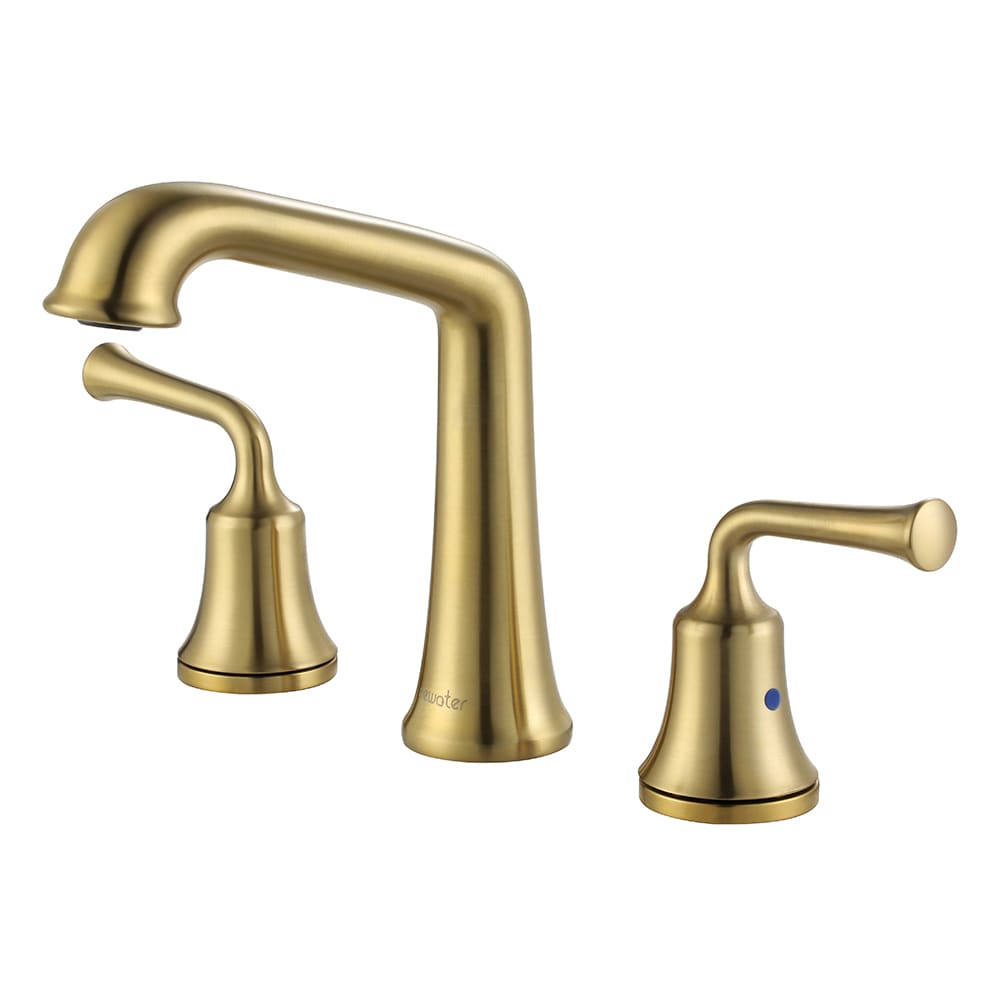 Newater Fabra Brushed Gold Widespread 2-Handle Bathroom Sink Faucet ...