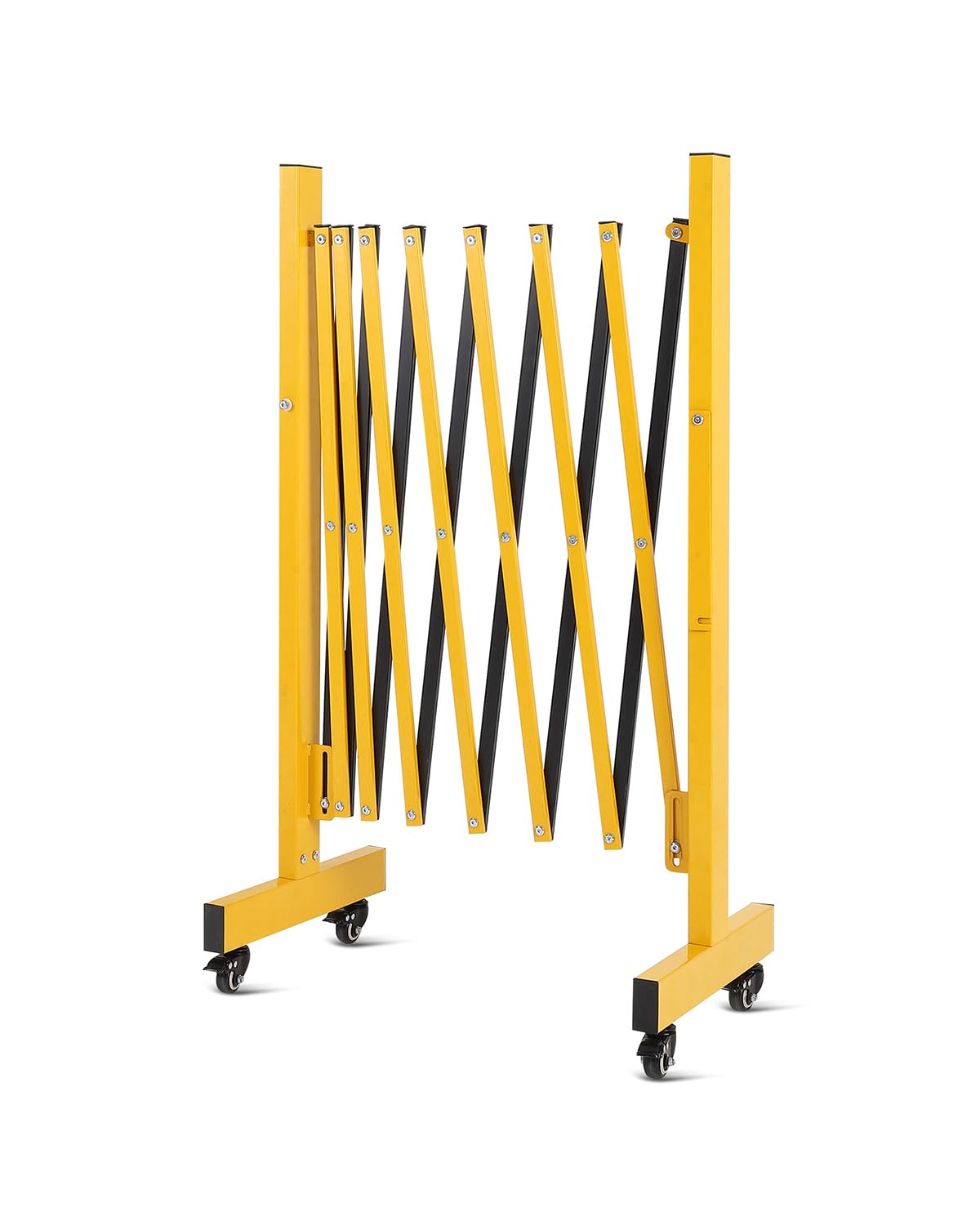 Garvee - Expandable Barricade with Wheels 8FT Heavy-Duty Retractable Driveway Gate Barrier Foldin...