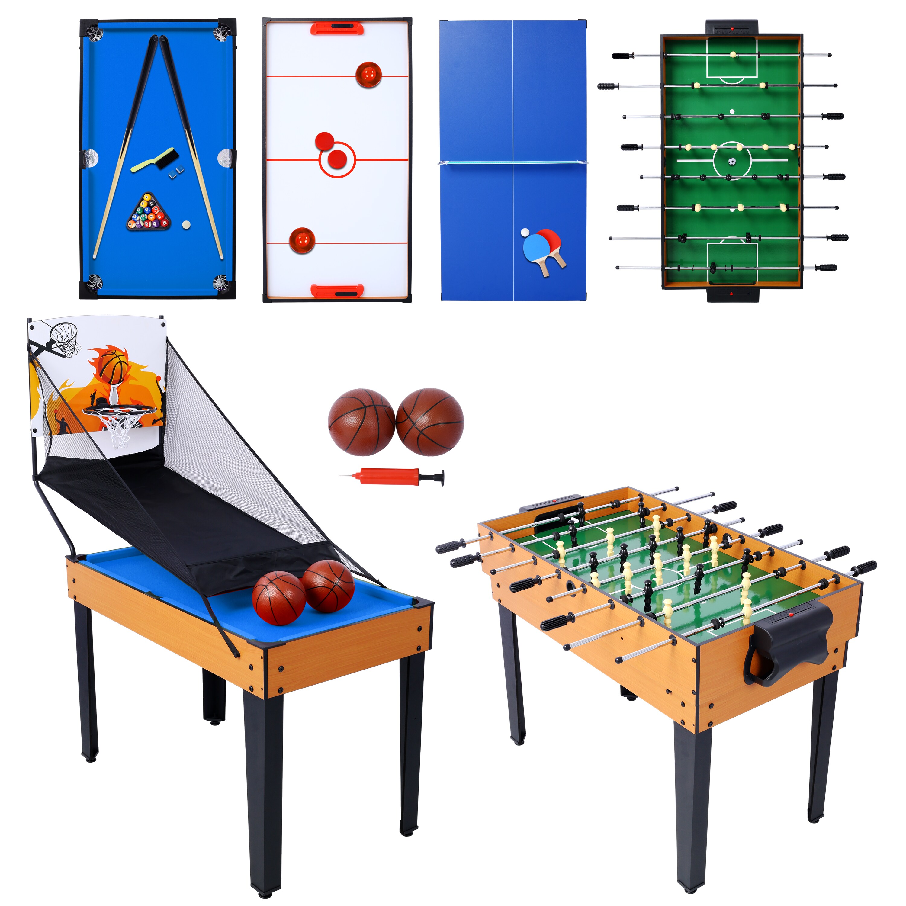 Siavonce XH24970 5-in-1 Multi-Game Table Freestanding MDF 2 -Game Table