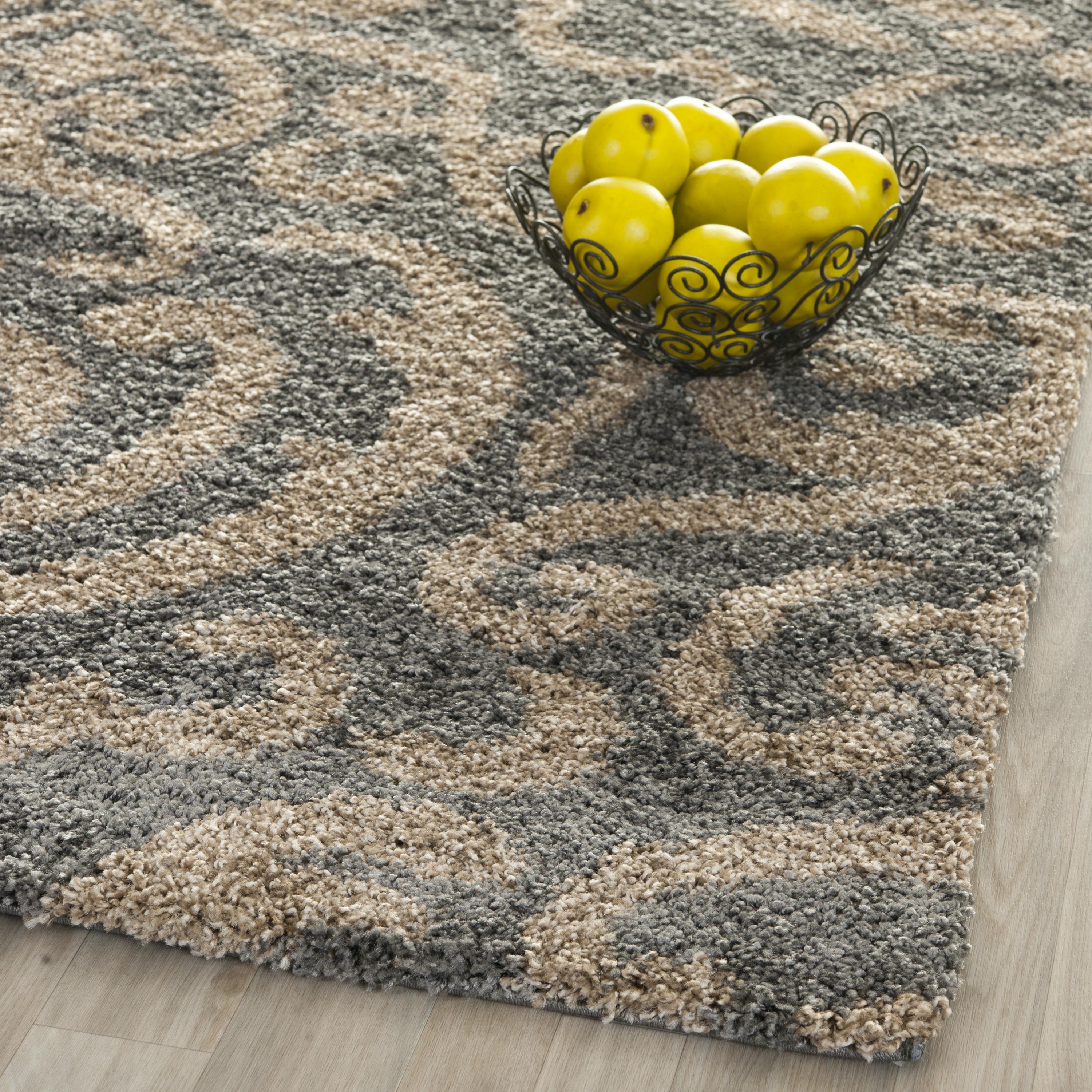 Gray and Beige 8' x 10' Shag Area Rug