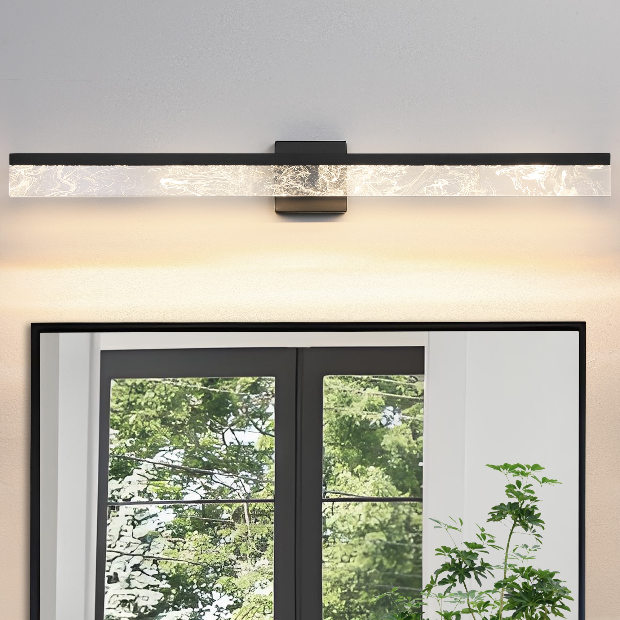 KAISITE 39-in 1-Light Bathroom Light Fixture Over Mirror Black LED Vanity Light Bar 28W Wall Sconce with 3000K Warm Light