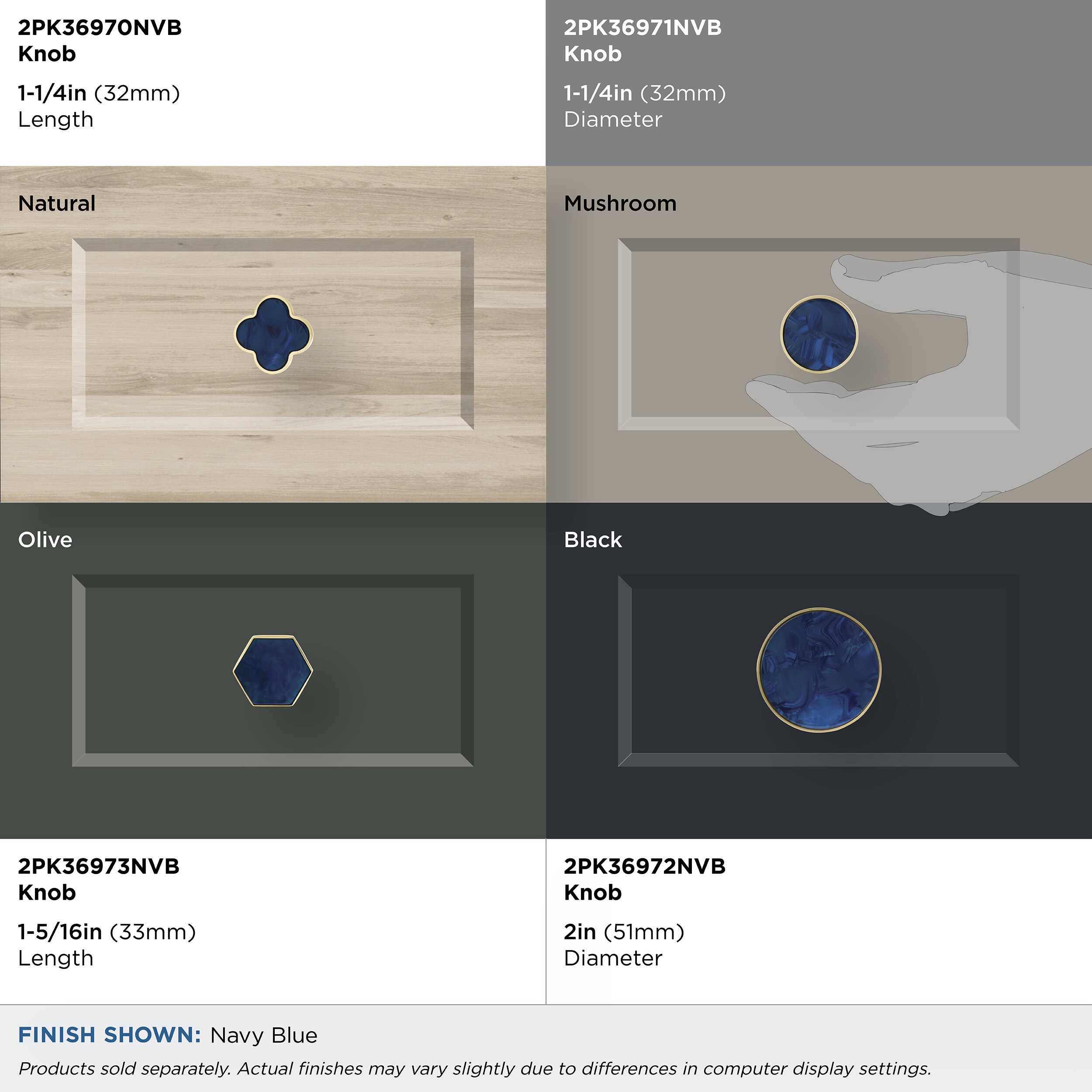 Amerock 2PK36971NVB Cabinet-Knobs - View #3