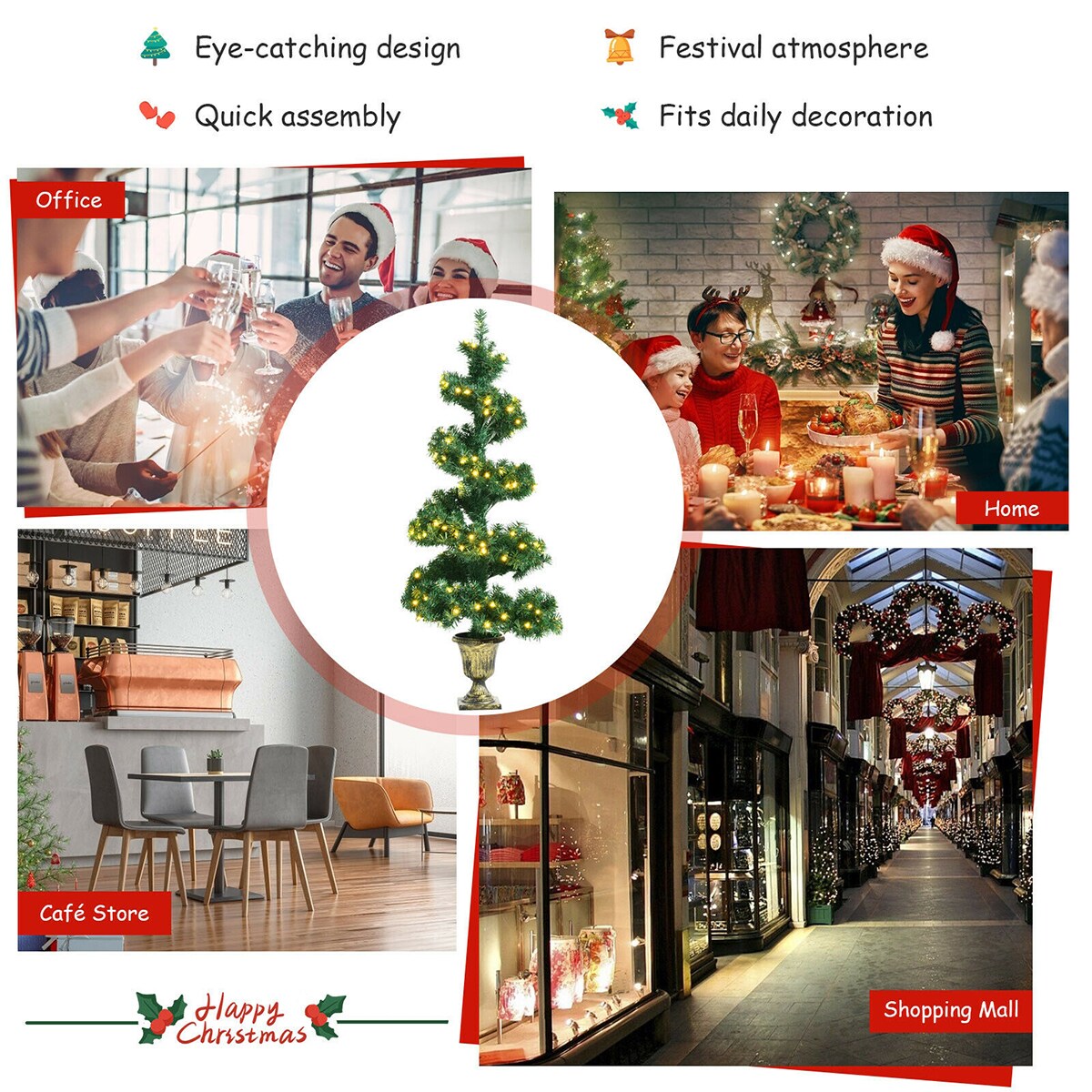 Forclover HYC-CM467C Artificial-Christmas-Trees - View #6