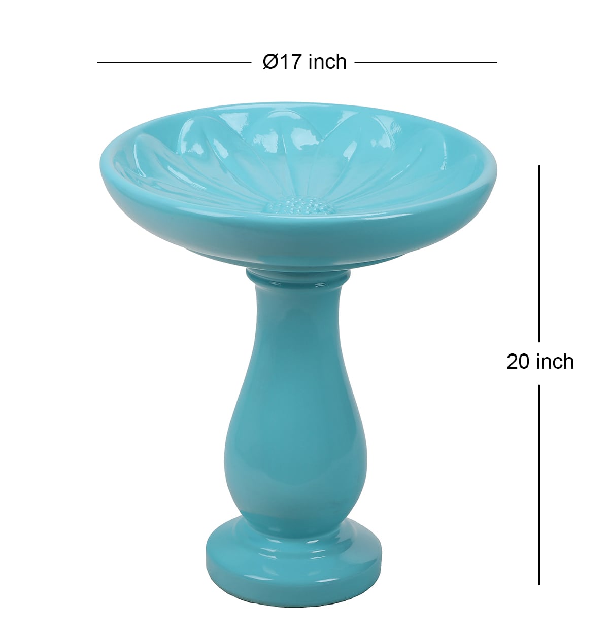 Style Selections Glossy 20-in H Turquoise Plastic Complete Birdbath in ...