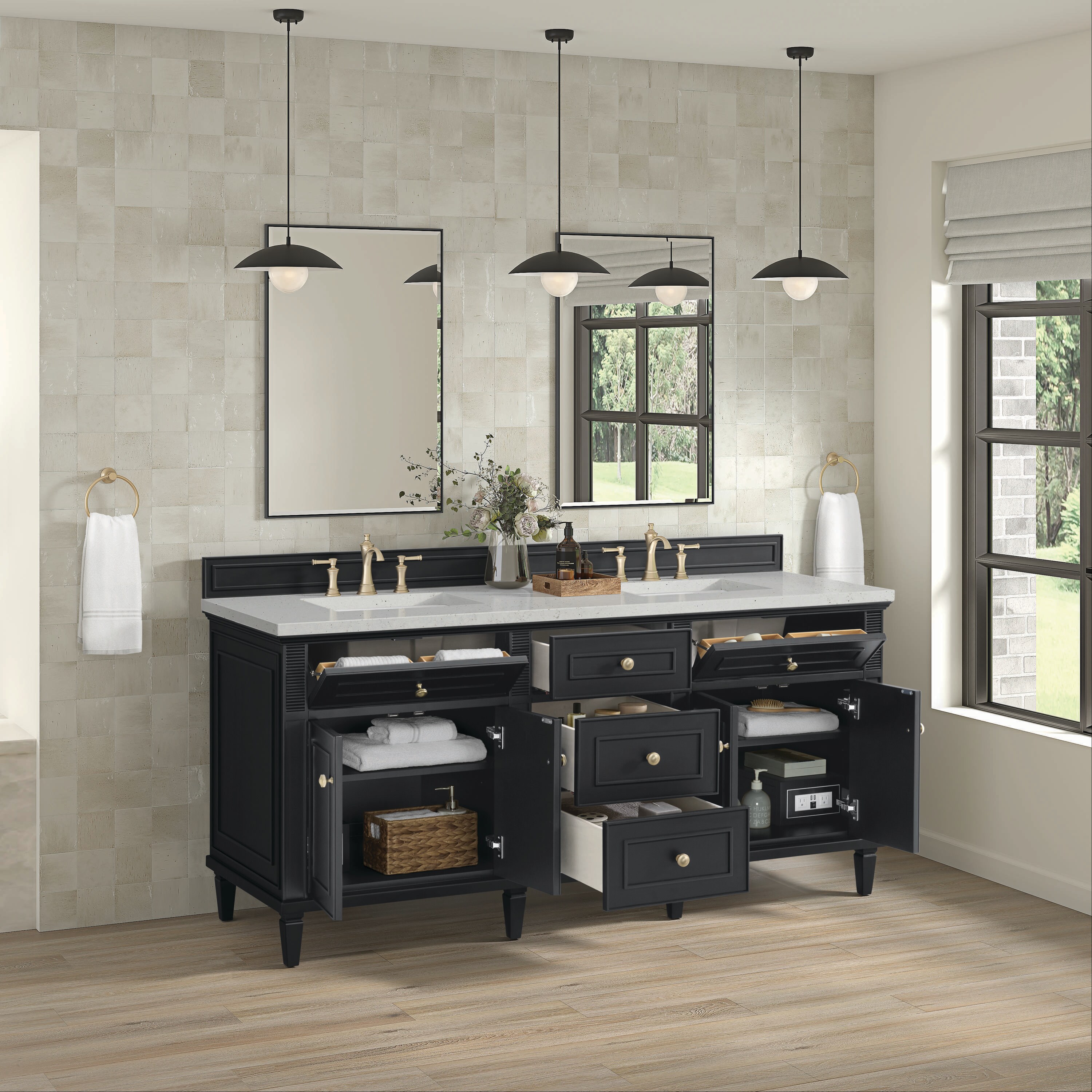 James Martin Vanities 424-V72-BKO-3LDL Bath-Vanity-Combo - View #4