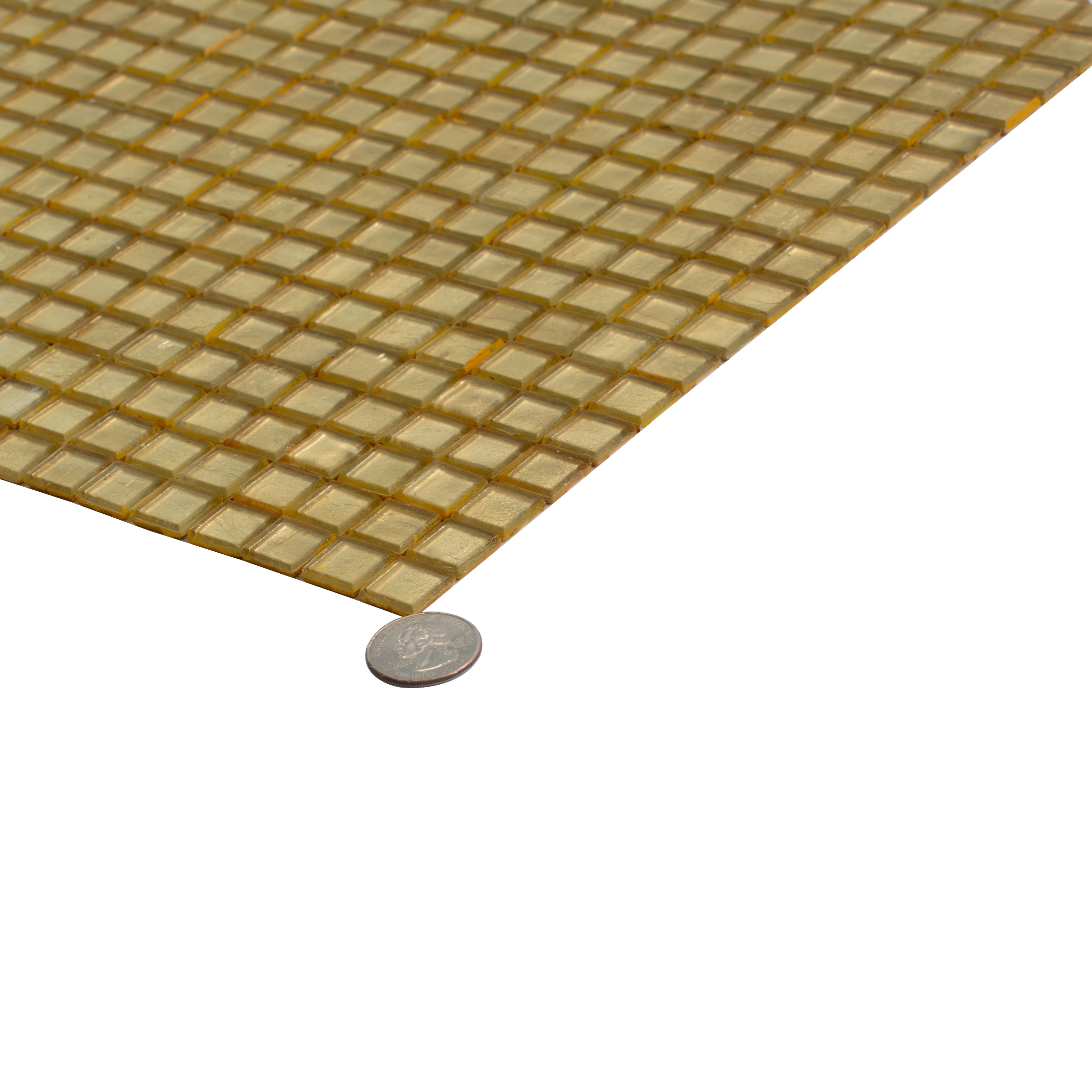 Apollo Tile Skosh Satin Sheen Gold 11-1/2-in x 11-1/2-in Glossy Glass Uniform Squares Floor and Wall Tile (18.69-sq. ft/ Carton)