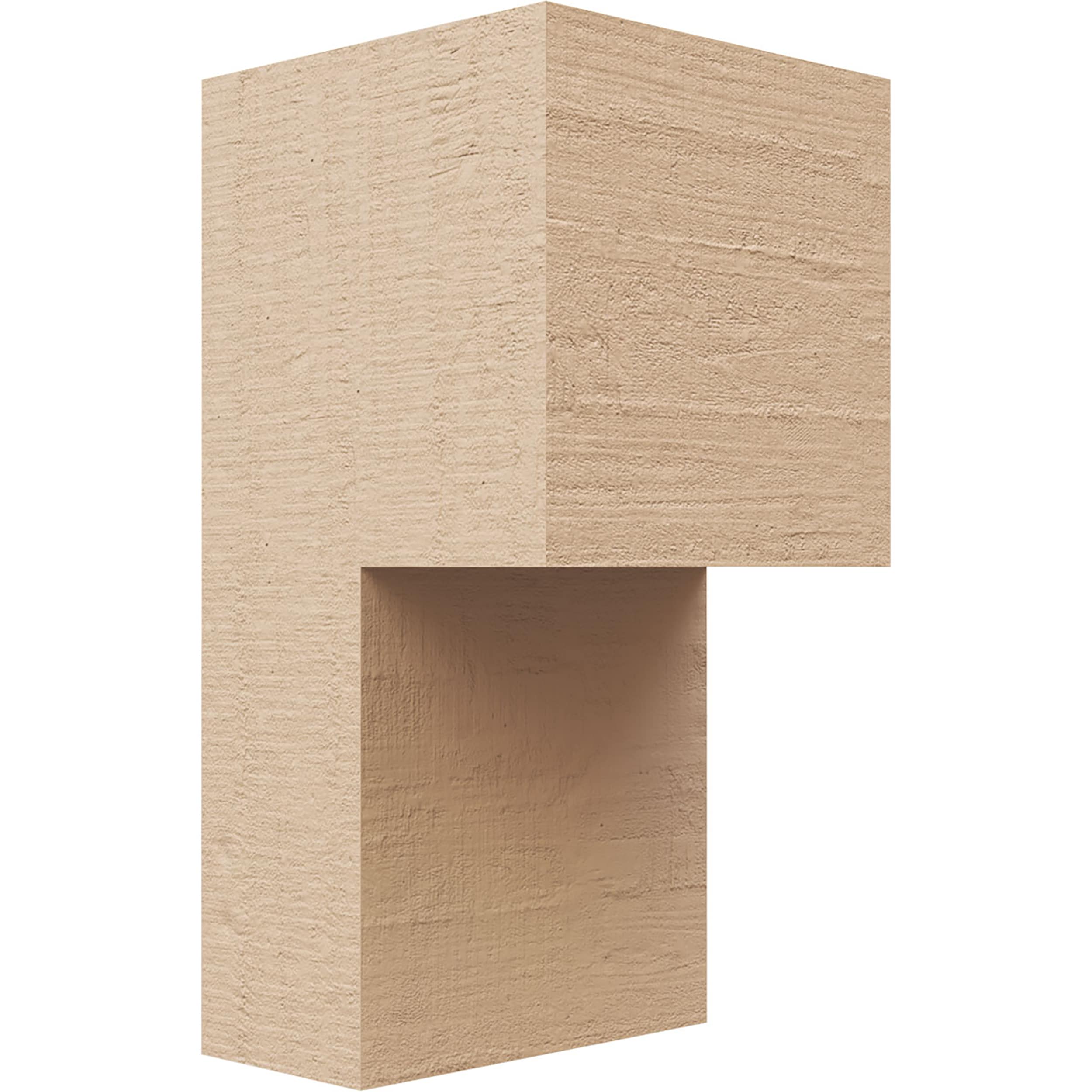 Ekena Millwork CORU04X04X08CHPRCPR 4-in x 4-in x 8-in Rough Cedar Woodgrain TimberThane Primed Urethane Paintable/Stainable Corbel