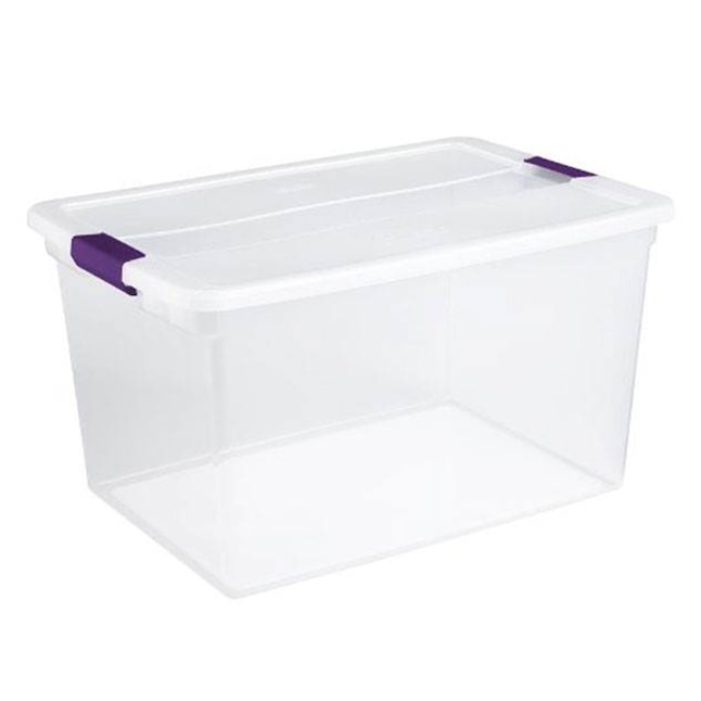 40 Qt. EZ Carry Plastic Storage Tote Container 6pack Organizer Bin with Lid  Box