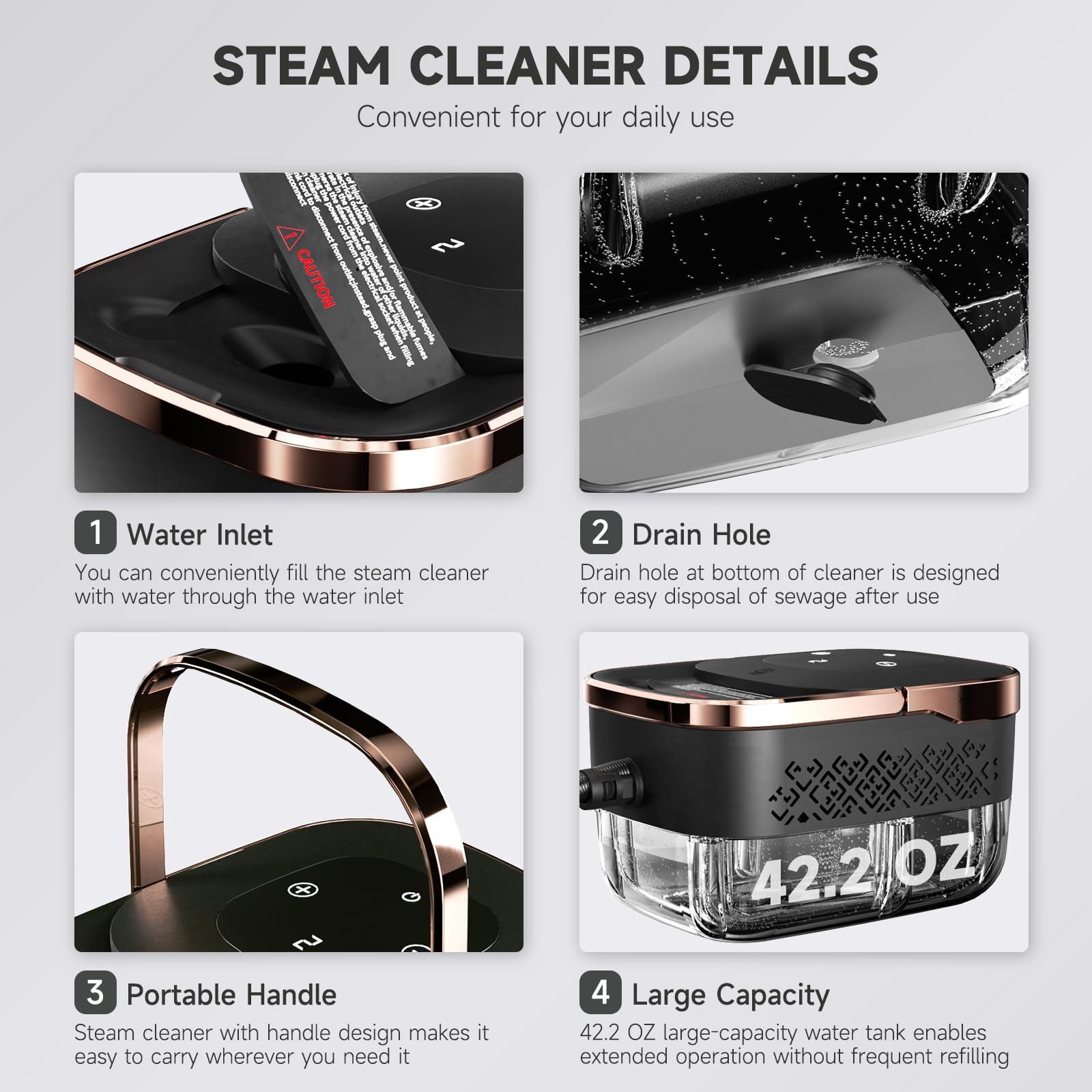 Etokfoks Corded Multipurpose Steam Cleaner 4Bar Pressure 15S Instant ...