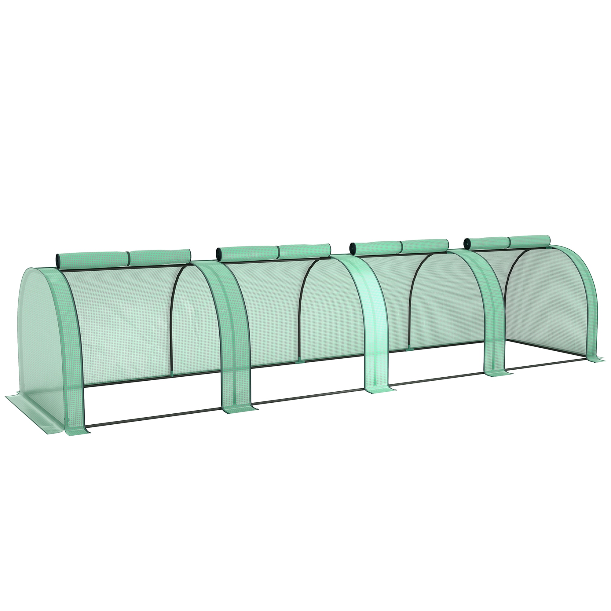 Outsunny - 13ft x 3ft x 2.5ft Mini Greenhouse Portable Tunnel Green House with Roll Up Zippered D...