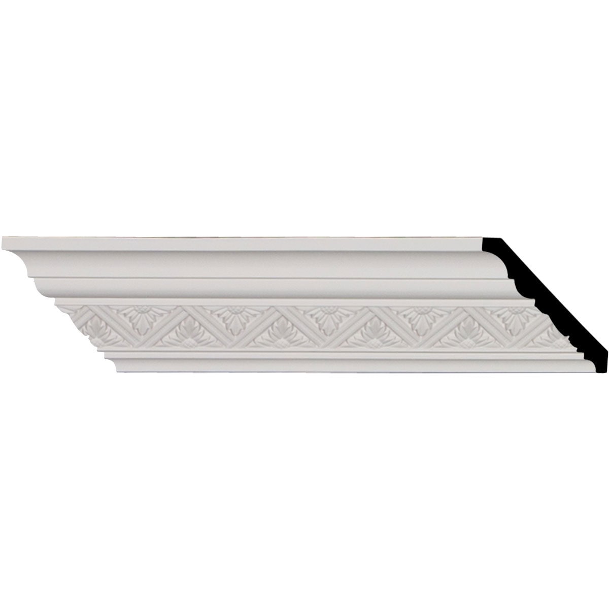 Ekena Millwork 686569 Bradley 3-in x 7-ft 10-1/2-in Primed Urethane 686569 Crown Moulding 12 -Pack
