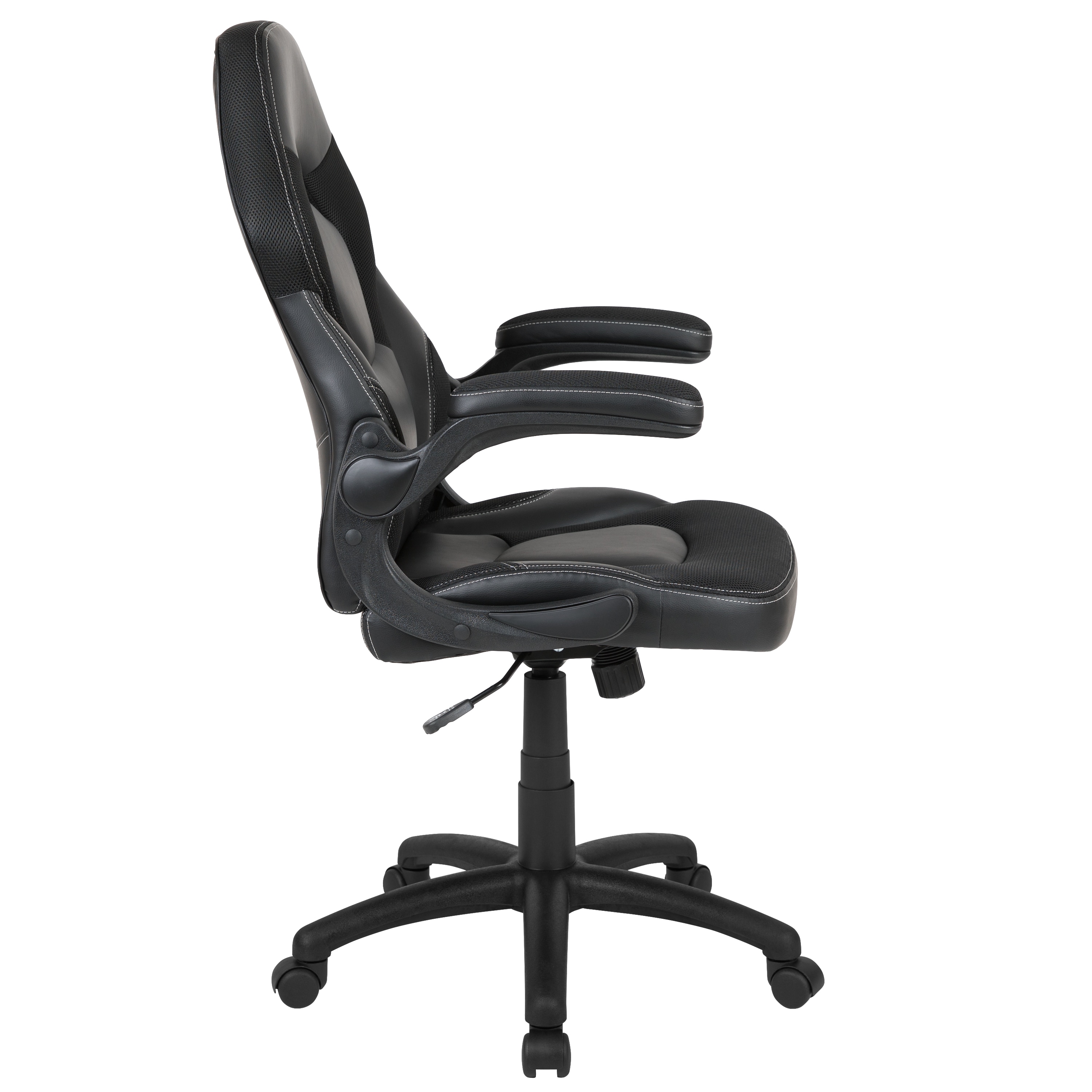 Emma + Oliver Z100 Gaming Racing PC Chair with Flip-up Arms; Black