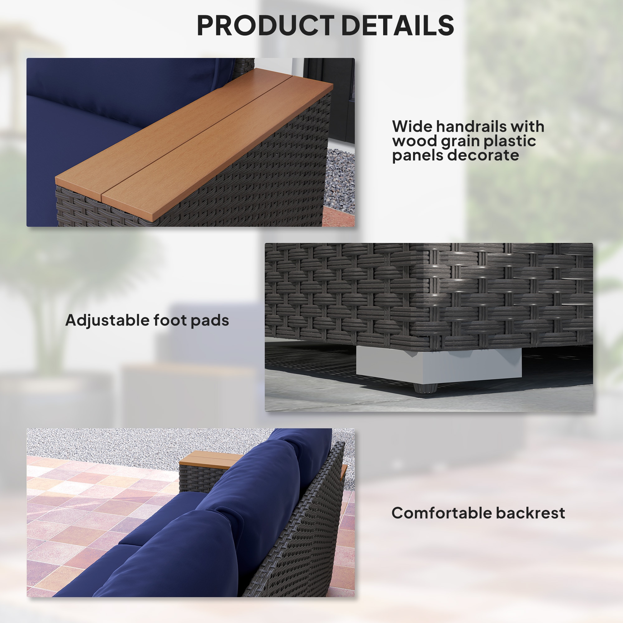 Outsunny 860-304V00DB Patio-Sofas-Daybeds - View #9