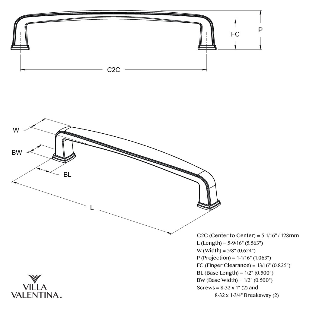Villa Valentina VV1128CBZ Cabinet-Pulls - View #8