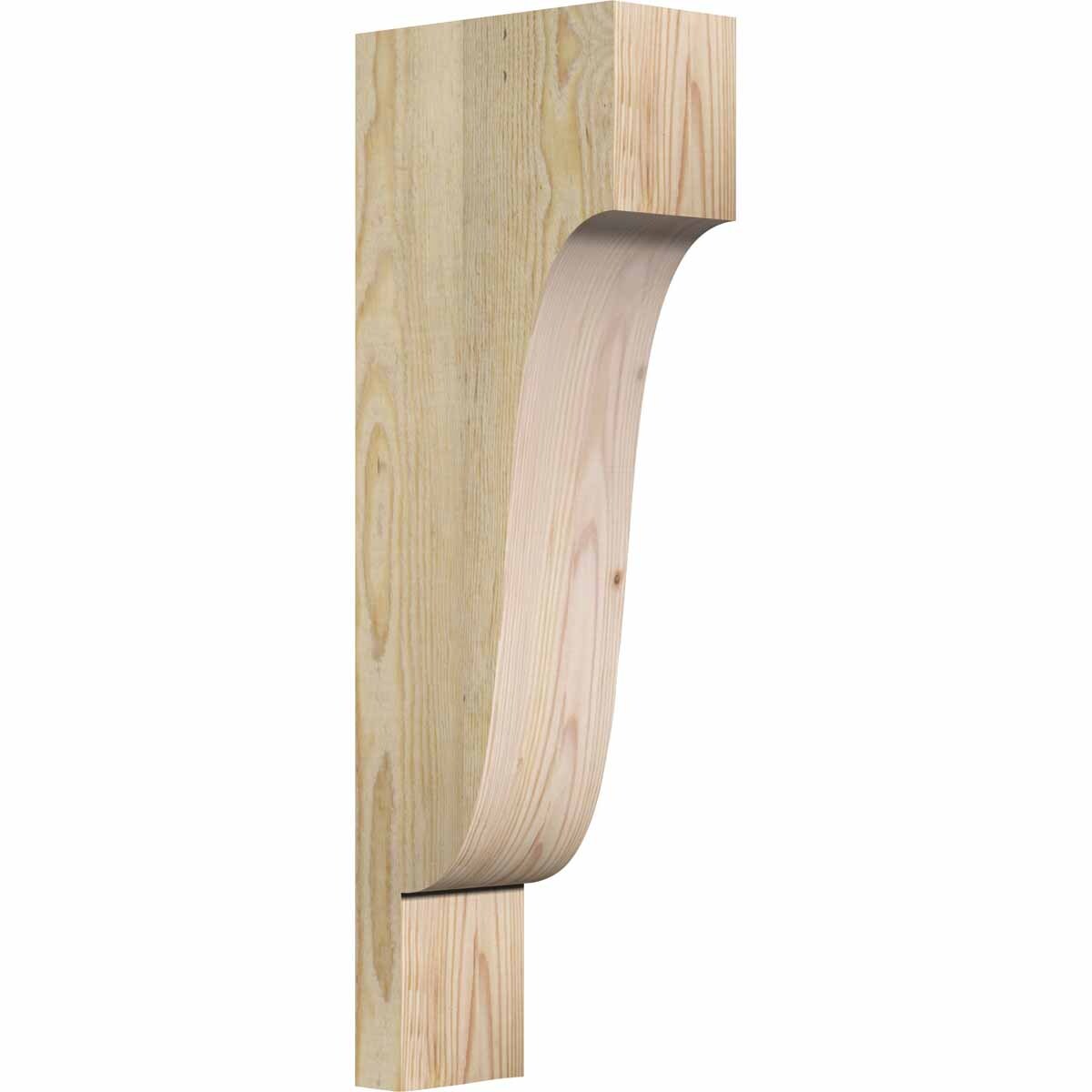 Ekena Millwork COR04X08X24NEW00RDF 4-in x 8-in x 24-in Newport Unfinished Douglas fir Wood Paintable/Stainable Corbel