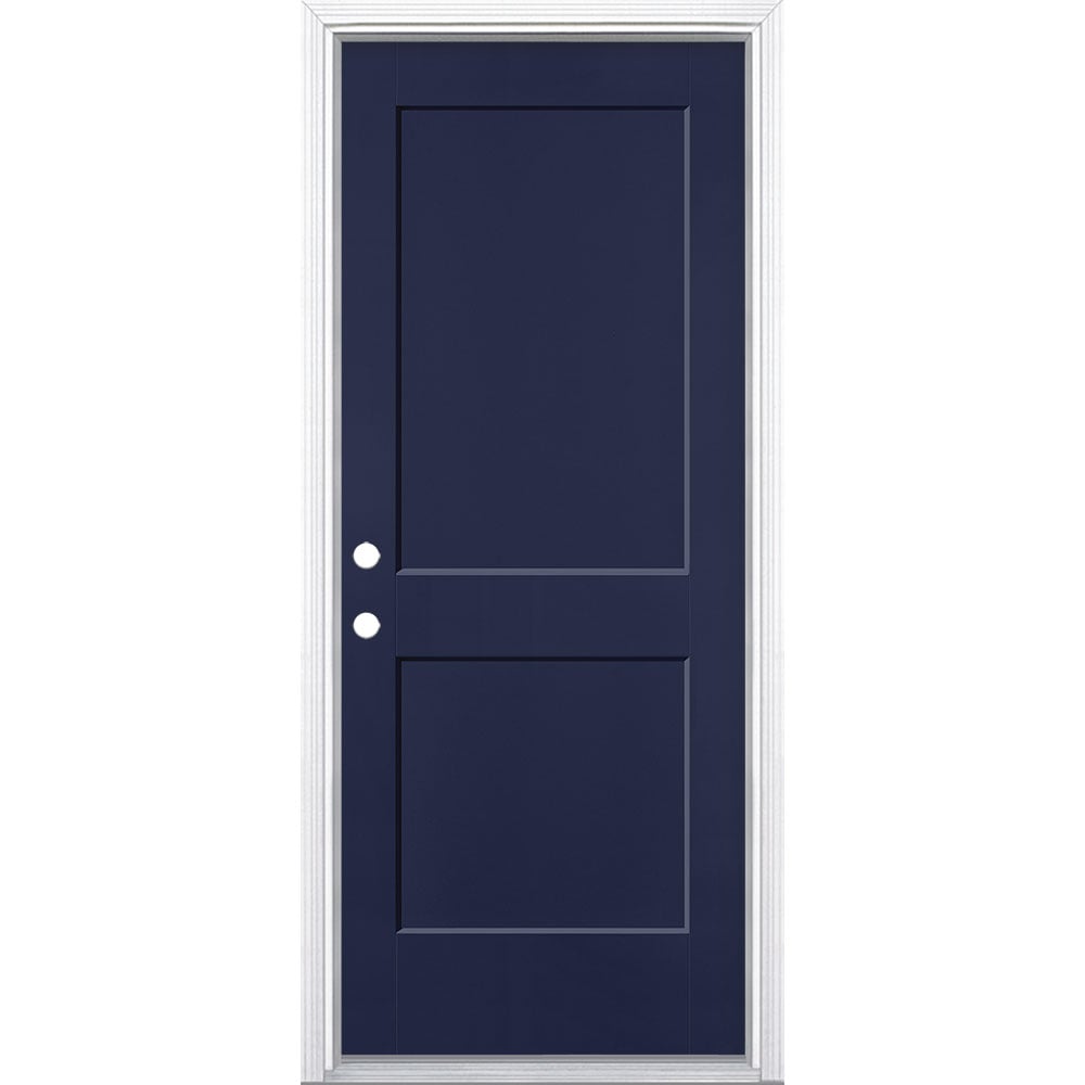 Masonite 5204109 32-in x 80-in x 4-9/16-in Fiberglass No glass Right-hand inswing Eclipse Painted Prehung Front Door with Brickmould Insulating core
