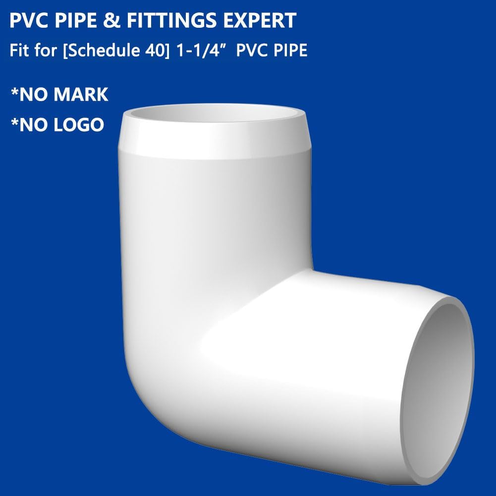 letsfix 1-1/4 Inch PVC 90 Degree Elbow Fittings 4 Pack Furniture Grade ...