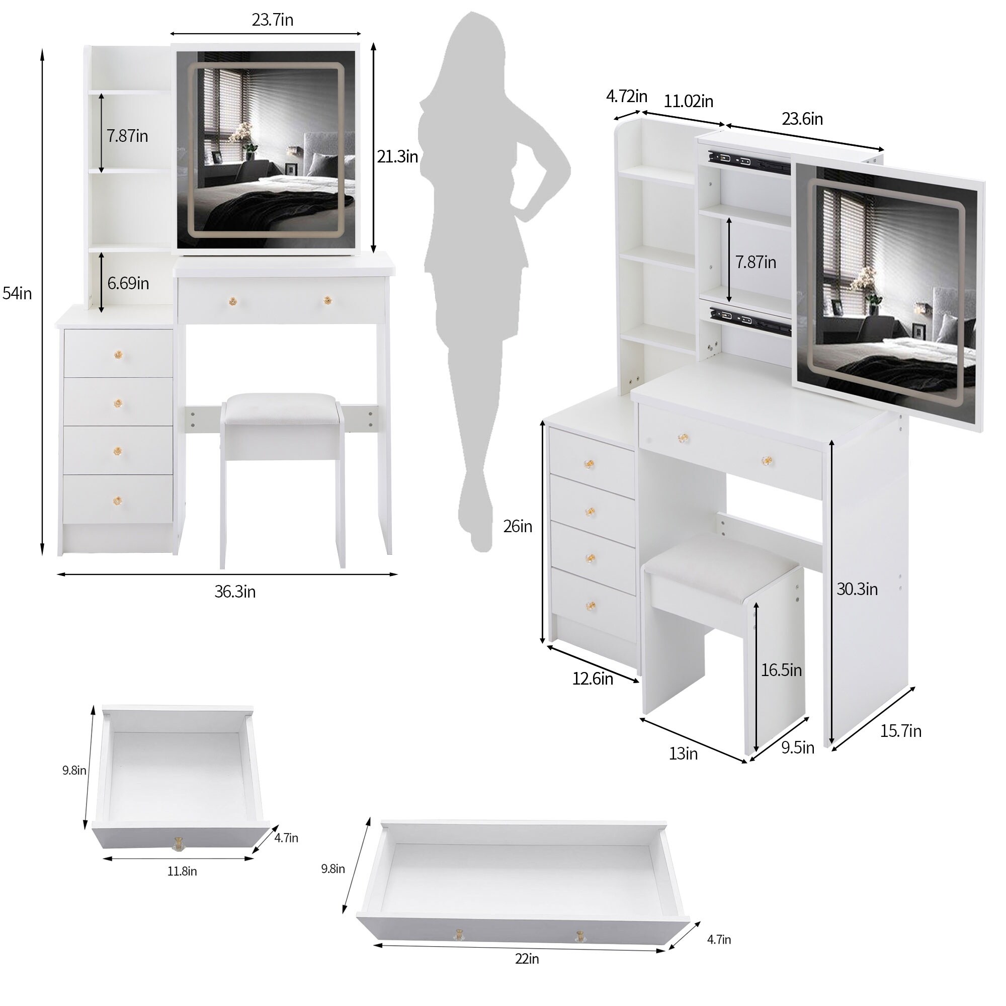 Dimakai DK-GO-0493K Bedroom-Vanities - View #8