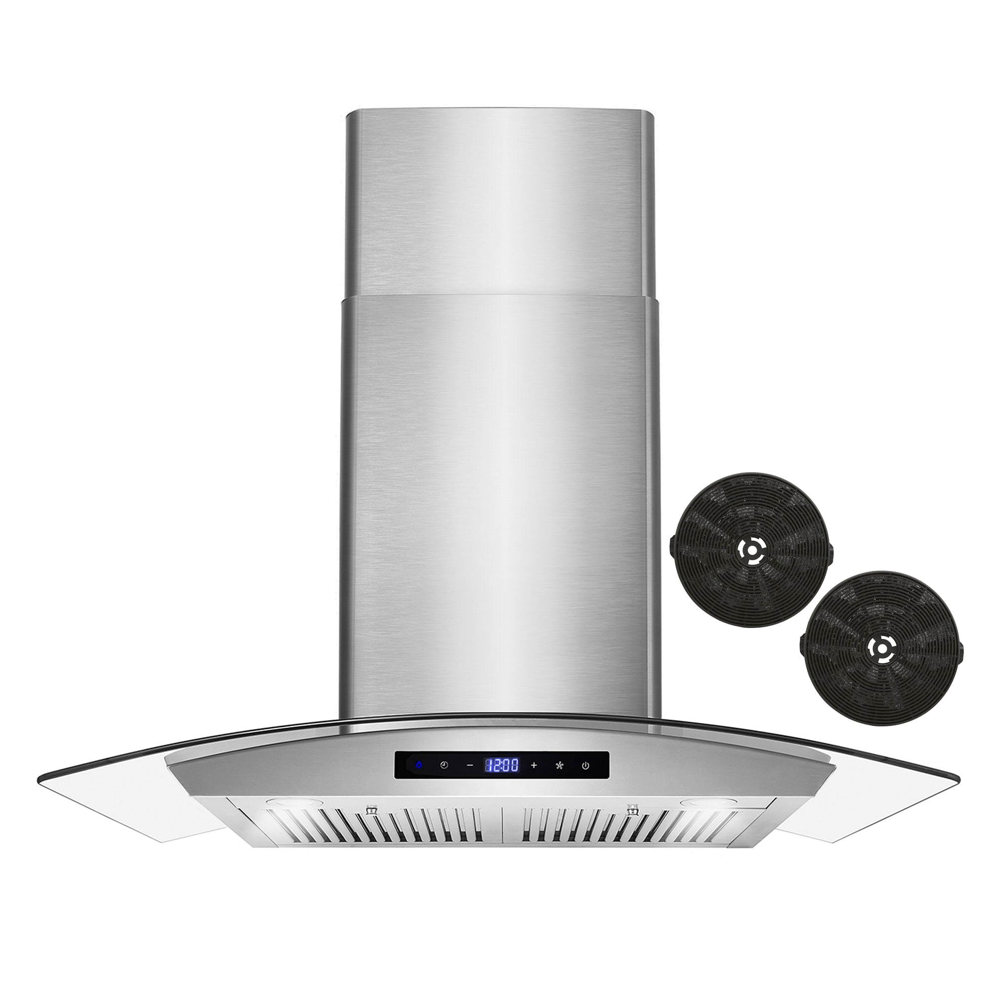 Cosmo COS-668AS750-DL 30 inch Ductless 380-CFM Stainless steel Wall-Mounted Range Hood with Charcoal Filter