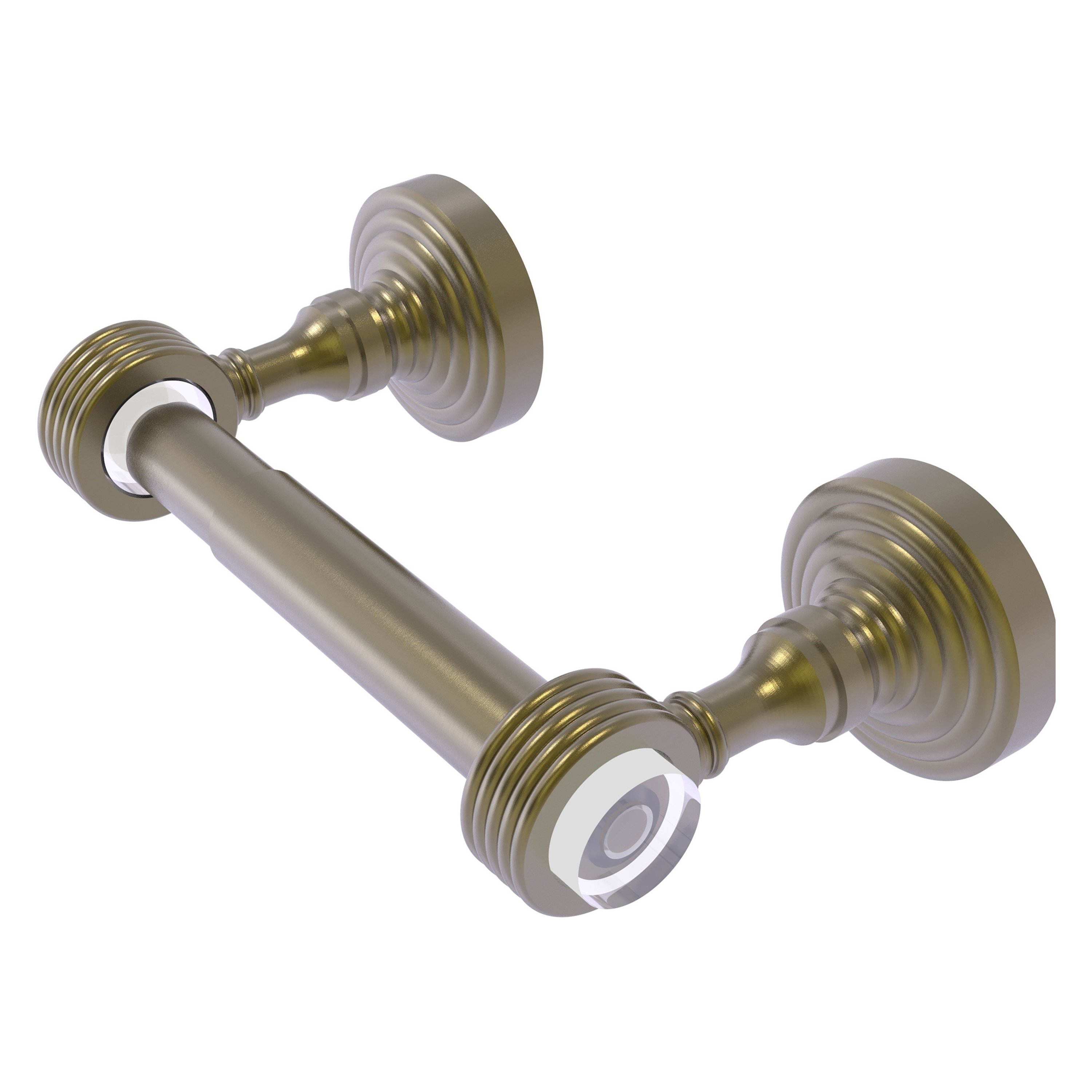 Allied Brass PG-24G-ABR Pacific Grove Antique Brass Wall mount Double post Toilet Paper Holder 1 -Rolls with Storage