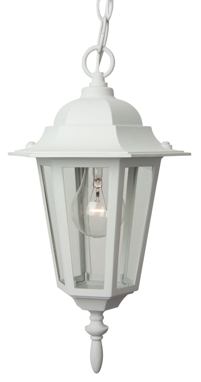 Craftmade Straight Glass Textured White Traditional Clear Glass Lantern Pendant Light