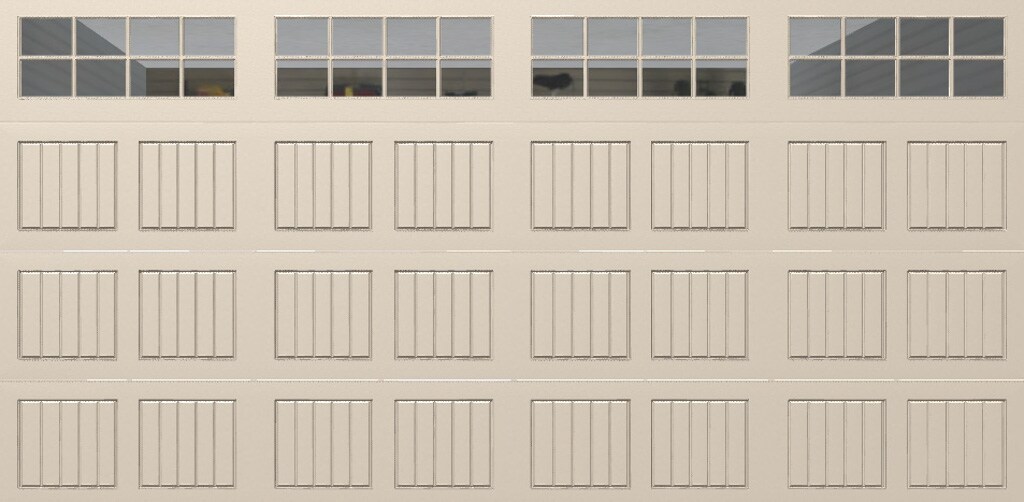Wayne Dalton 8500SNMAALSTCKIII168 Classic Steel Model 8500 16-ft x 8-ft Insulated Double Garage Door with Windows