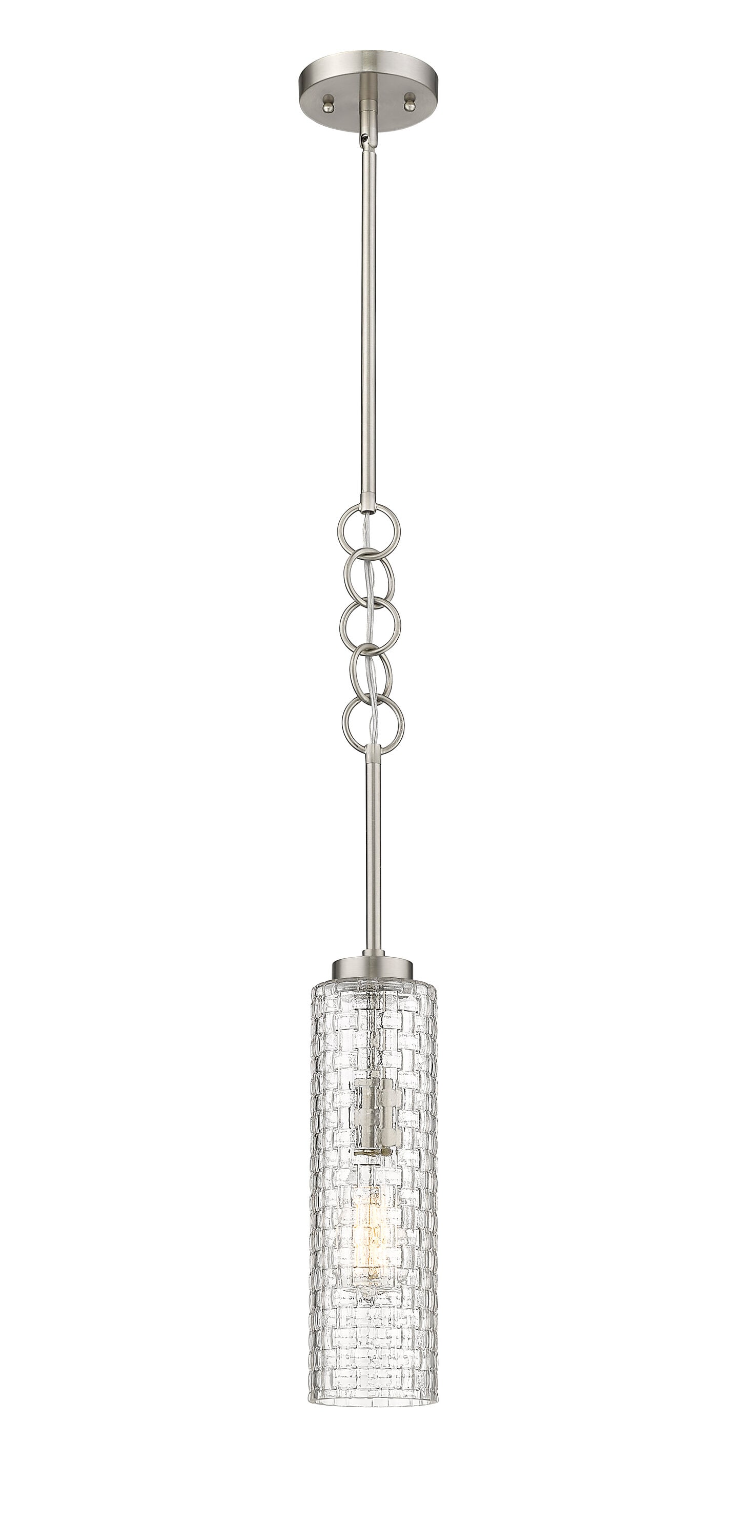 Innovations Lighting 380-1S-SN-G380-4CL Wexford Brushed Satin Nickel Traditional Clear glass Cylinder Medium Hanging Pendant light