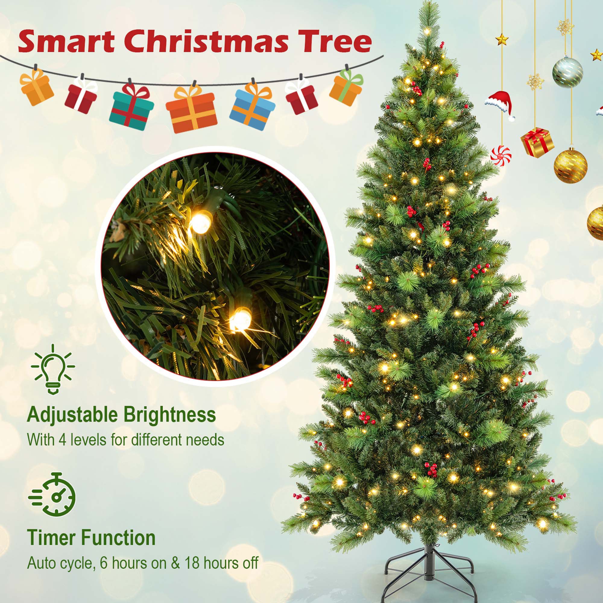 Costway LWS00762 Artificial-Christmas-Trees - View #4