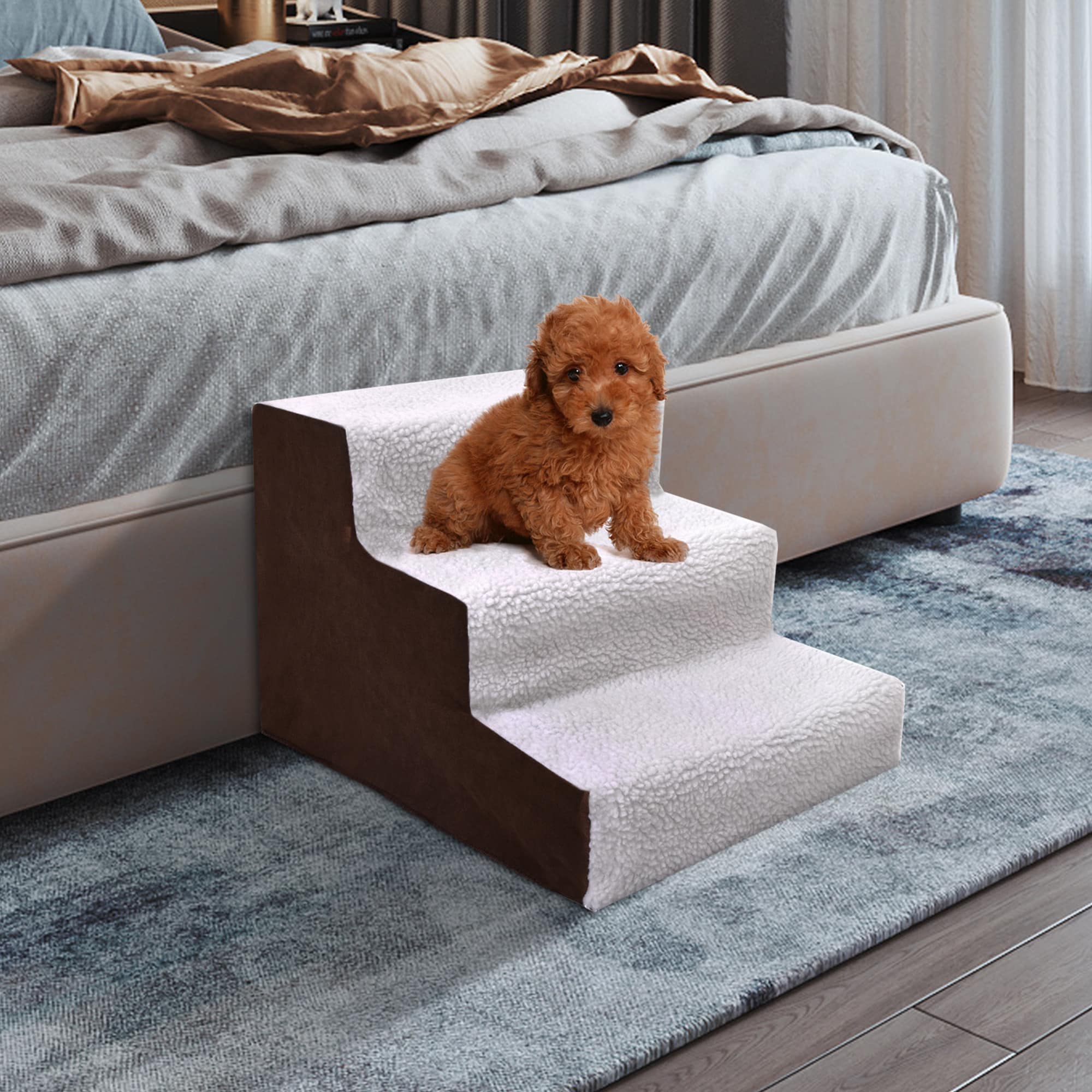 Maocao Hoom White Brown Plastic Dog Steps BH99598 at Lowes